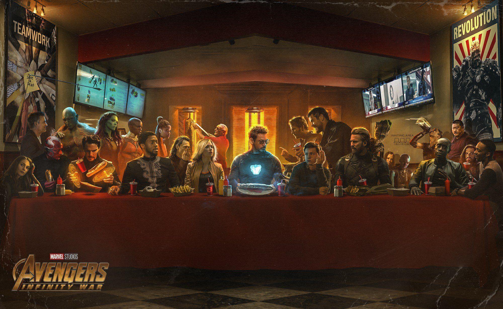 2000x1229 Avengers: Infinity War Last Shawarma Full HD Wallpaper