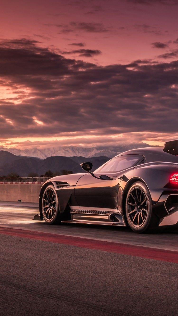 750x1334 Aston Martin Vulcan, Sunset, Road, Supercar, Cars Martin Vulcan Обои