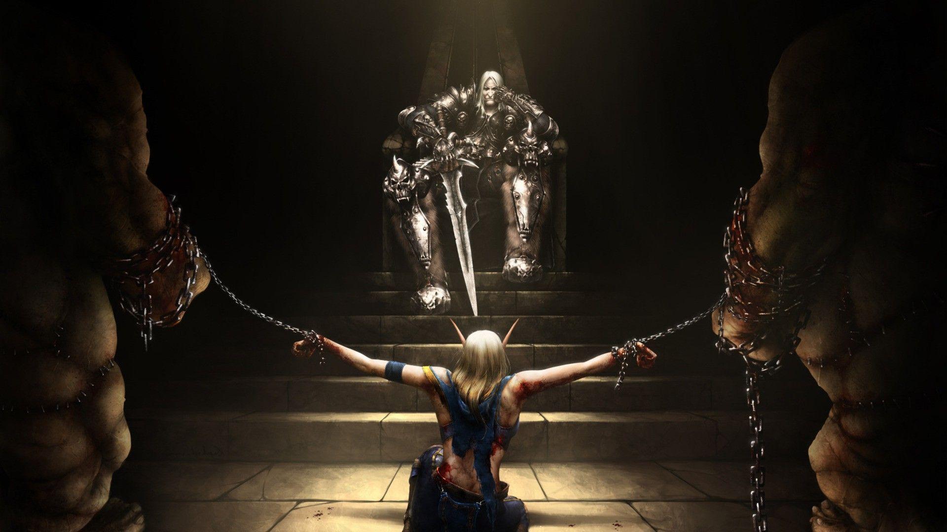 1920x1080 High Elf in front of Lich King, world of warcraft, wow, game