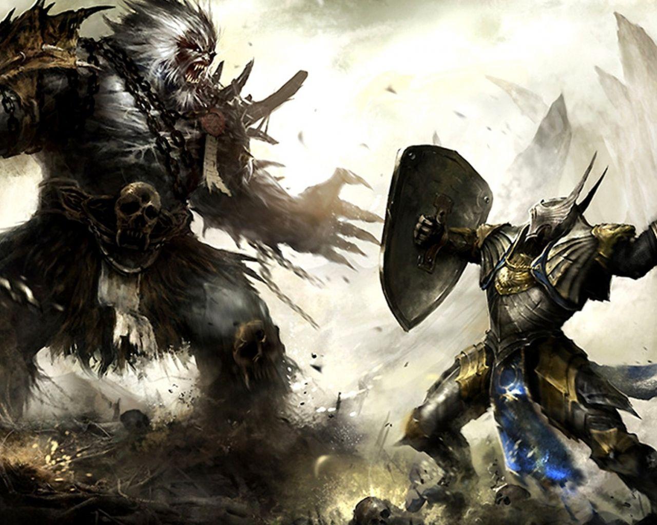 1280x1024 Free download Download Knight fighting the monster wallpaper [1920x1080] for your Desktop, Mobile & Tablet. Explore Fighting Wallpaper. MMA Wallpaper HD, UFC Wallpaper HD, Anime Fighting Wallpaper