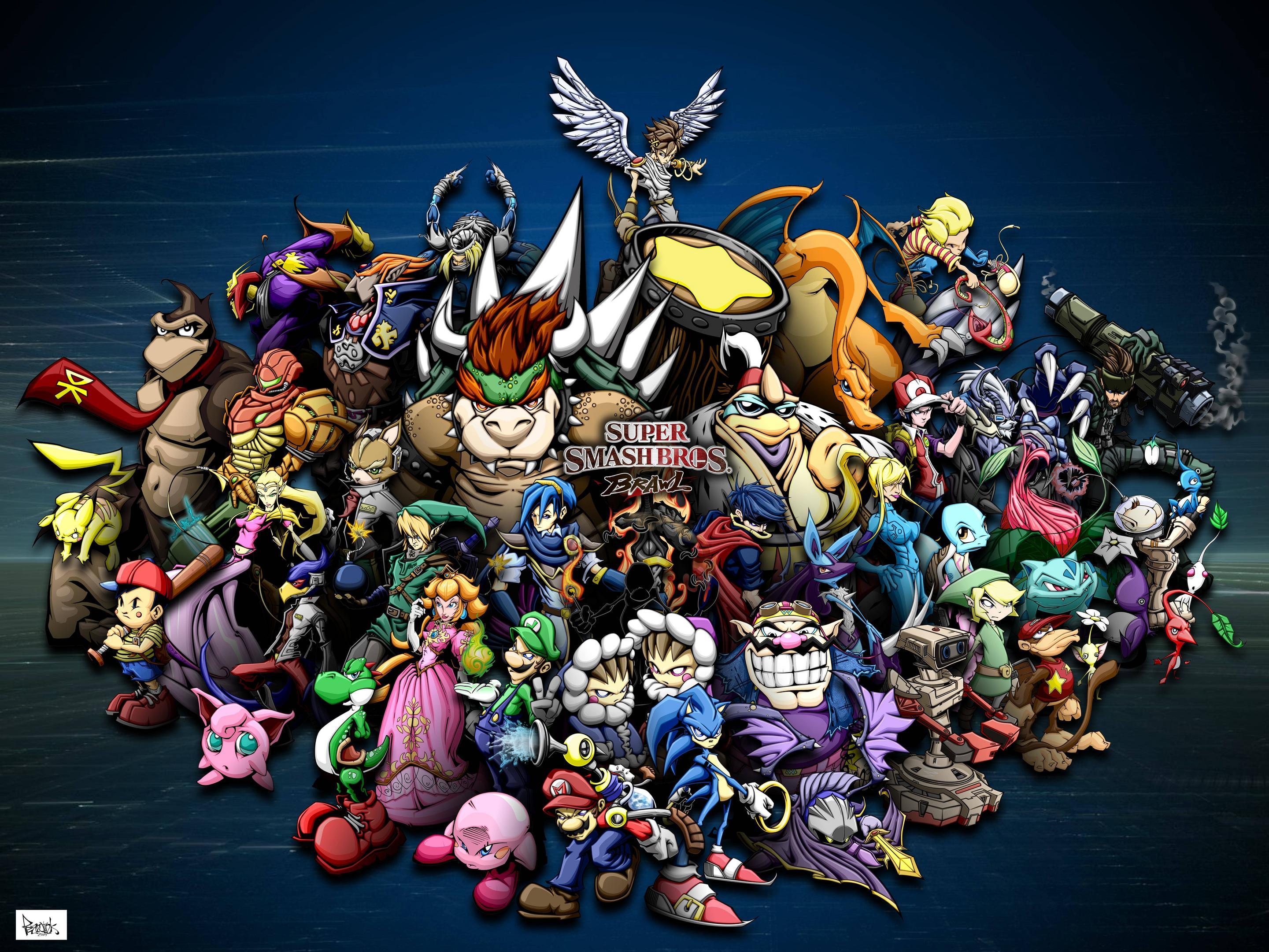 7203x5402 Super Smash Bros Wallpaper, 2.81 Mb