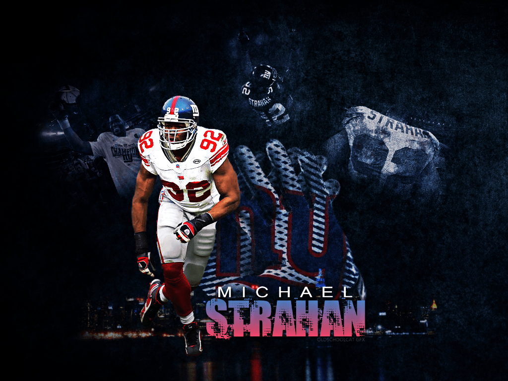 1024x768 NY Giants Michael Strahan 92 Wallpaper