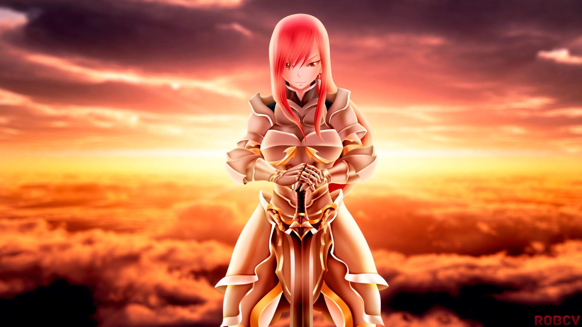 1920x1080 Free download erza scarlet armor and sword fairy tail anime girl HD 1920x1080 1080p [1920x1080] for your Desktop, Mobile & Tablet. Explore Fairy Tail Erza Scarlet Wallpaper