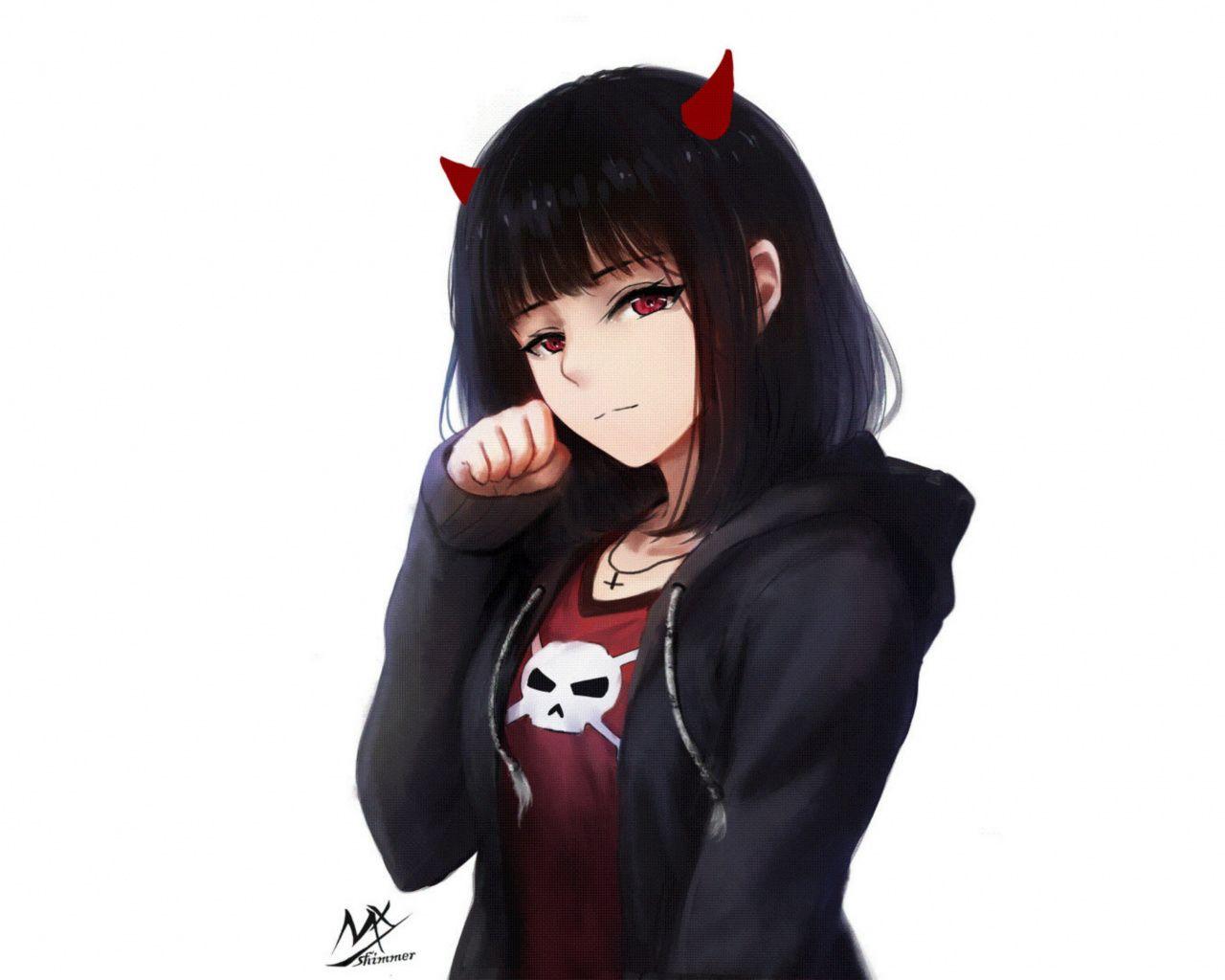 1280x1024 Download Devil, cute, anime girl, art wallpaper, 1280x Standard 5: Fullscreen