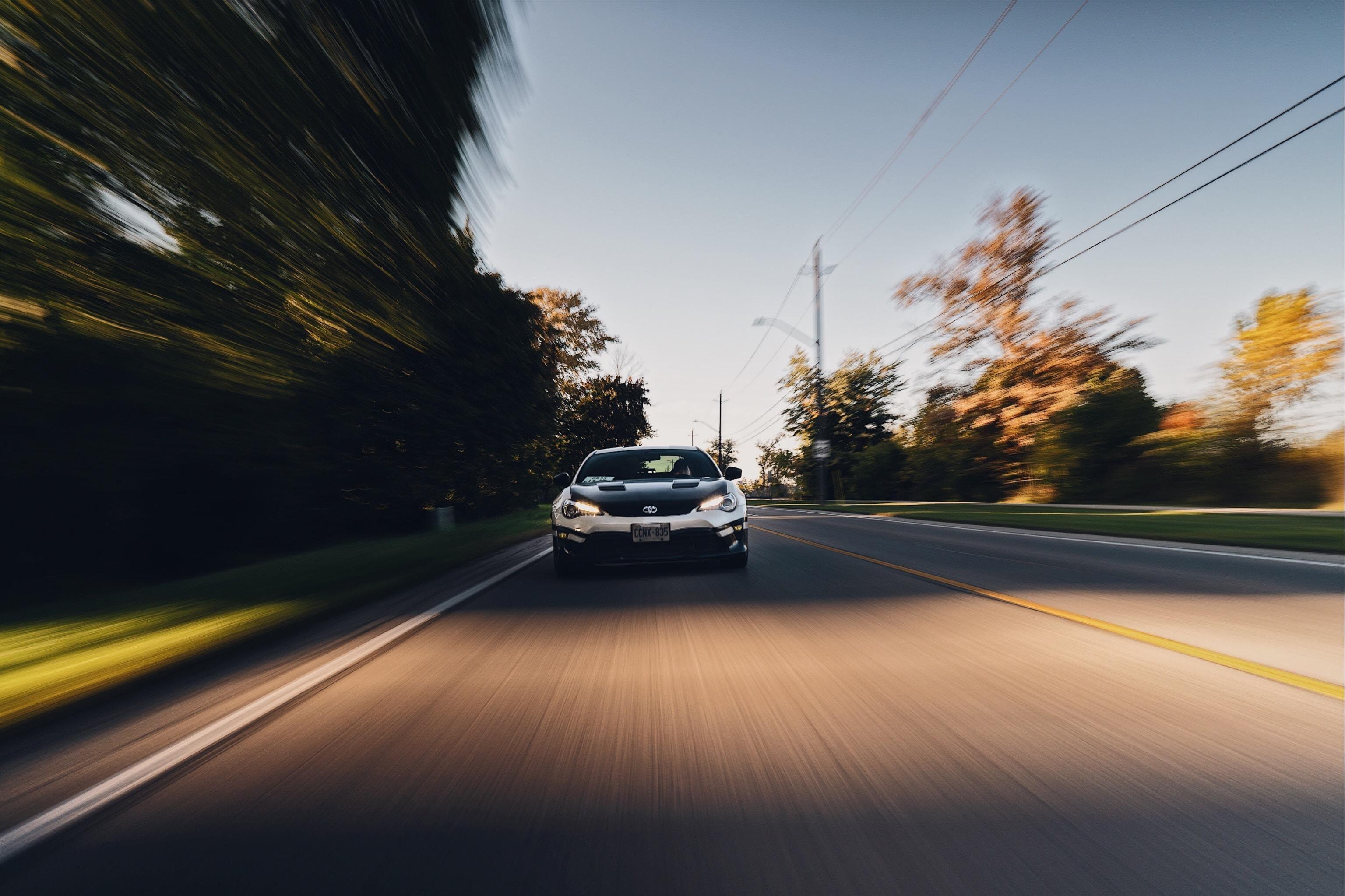 3072x2047 wallpaper car, road, speed, motion, blur HD : Widescreen : High Definition
