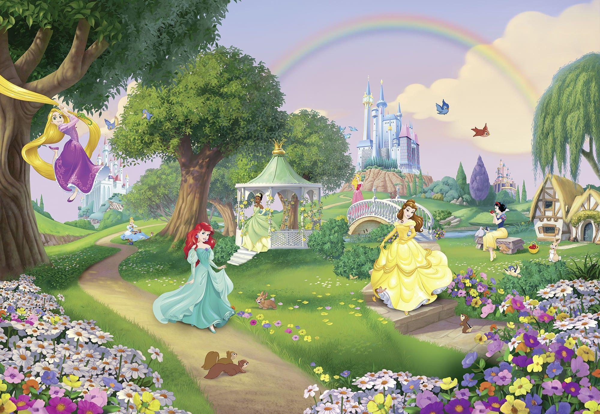 2000x1380 Wall Mural photo wallpaper PRINCESS CASTLE DISNEY kids nursery decoration +GLUE