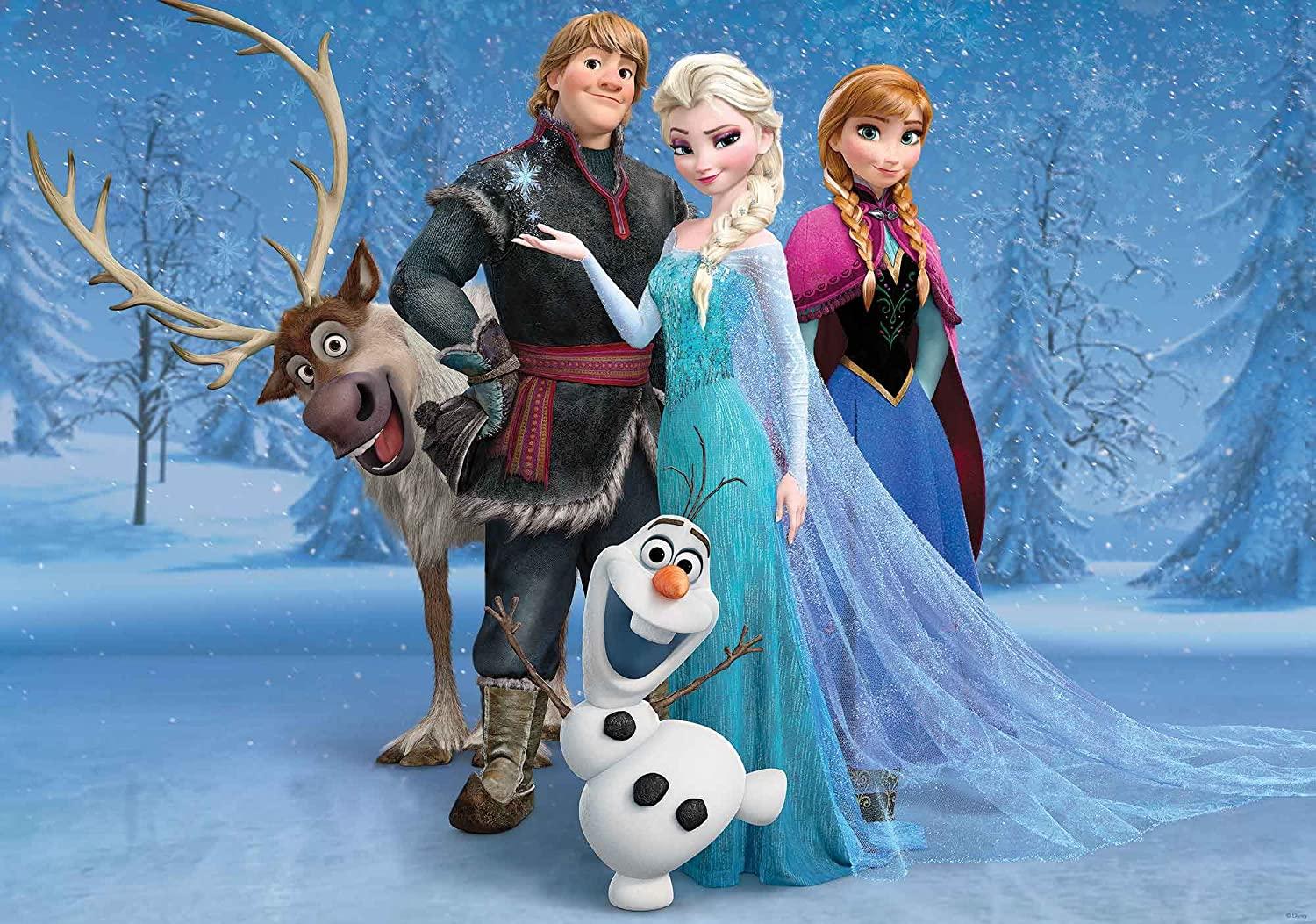 1500x1053 Tapetokids Photo Wallpaper Disney Frozen Disney Frozen Elsa Anna Olaf Sven Size XS S M L XL XXL XXXL Fleece or Paper, Blue: Amazon.co.uk: DIY & Tools