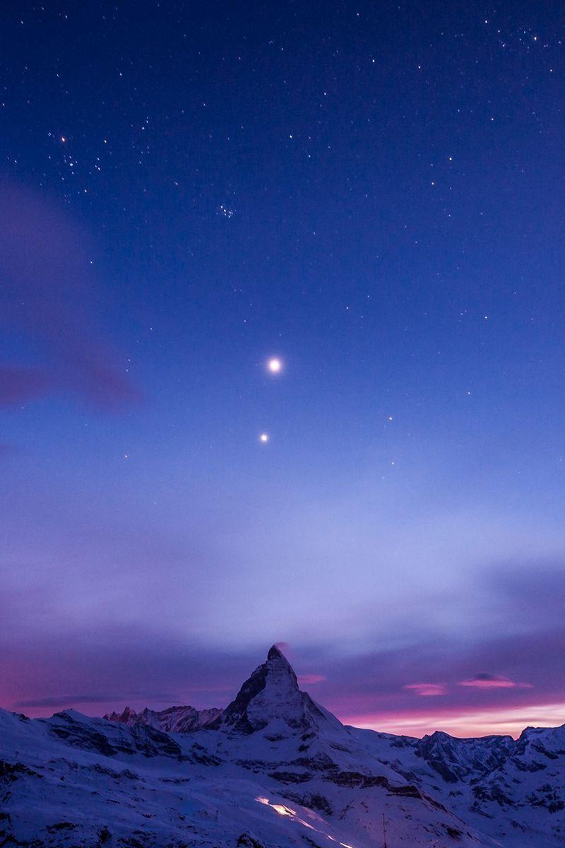 800x1200 Download Wallpaper 800x1200 Night, Mountains, Snow, Sky, Stars Iphone 4s 4 For Parallax HD Background