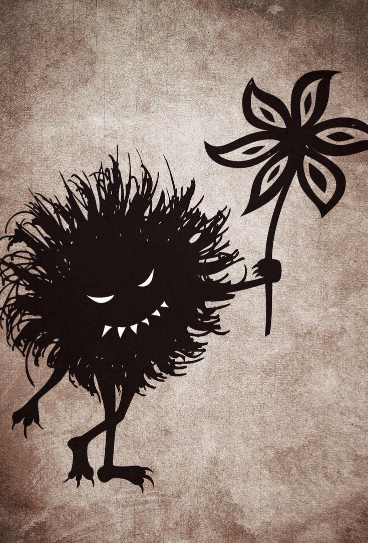 735x1086 Vintage evil bug gives flower iPhone wallpaper
