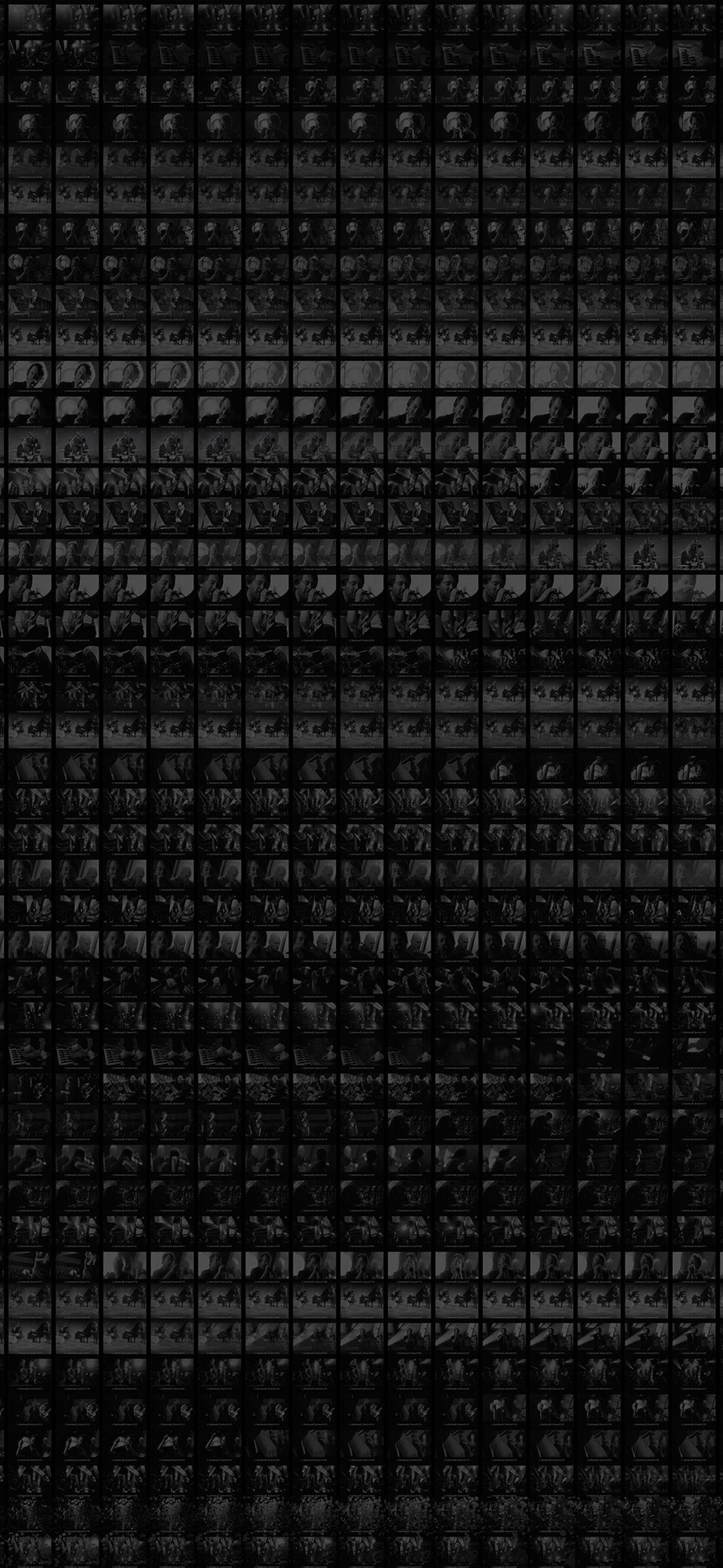 1125x2436 Cinema Screen Square Pattern Dark Bw Black Wallpaper