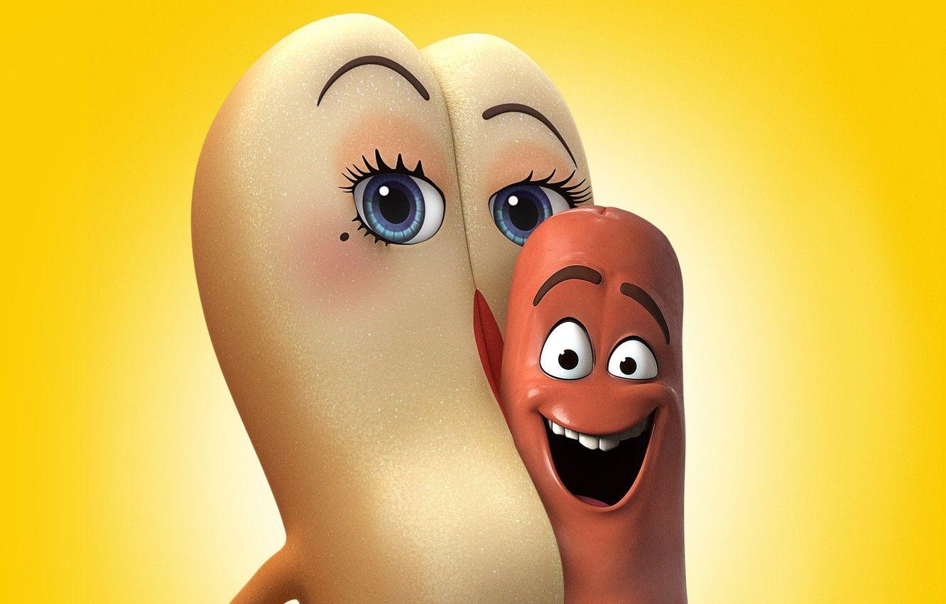 1332x850 Wallpaper cinema, wallpaper, eyes, smile, food, movie, film, bread, animated film, mouth, official wallpaper, sausage, hot dog, Sausage Party, hd, 4k image for desktop, section фильмы