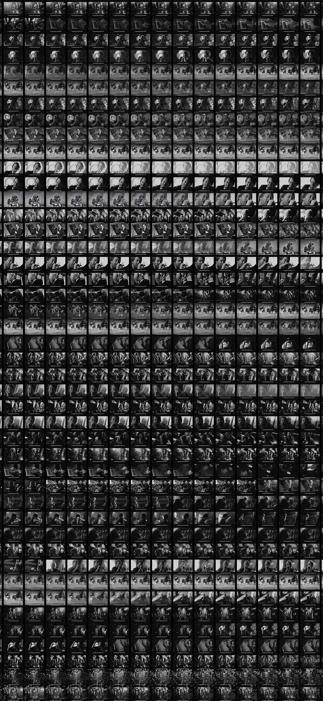 1125x2436 Cinema Screen Square Pattern Dark Bw Wallpaper