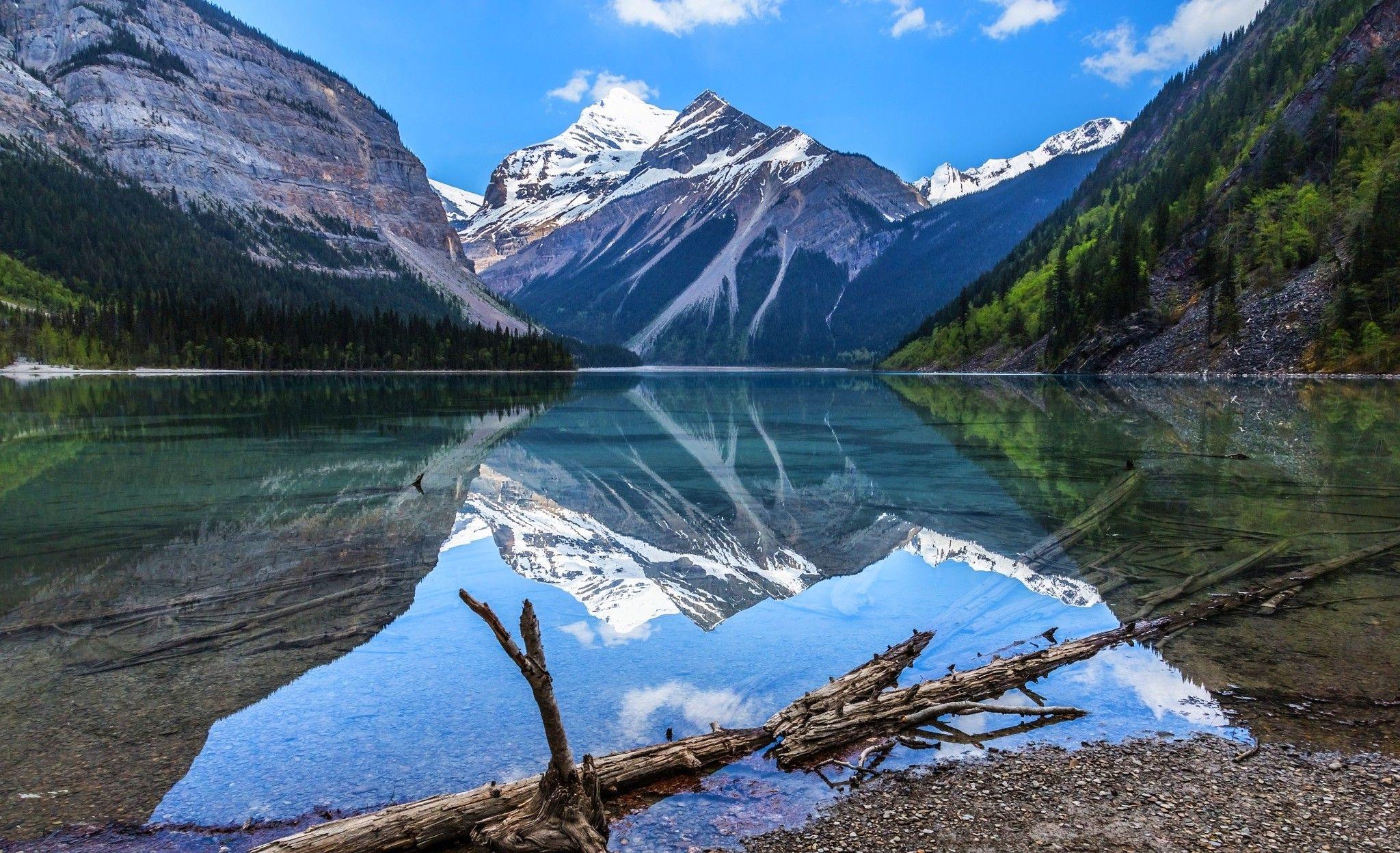 2048x1247 nature, Landscape, Lake, Mountain, British Columbia, Canada, Forest, Reflection, Water, Snowy Peak, Spring Wallpaper HD / Desktop and Mobile Background