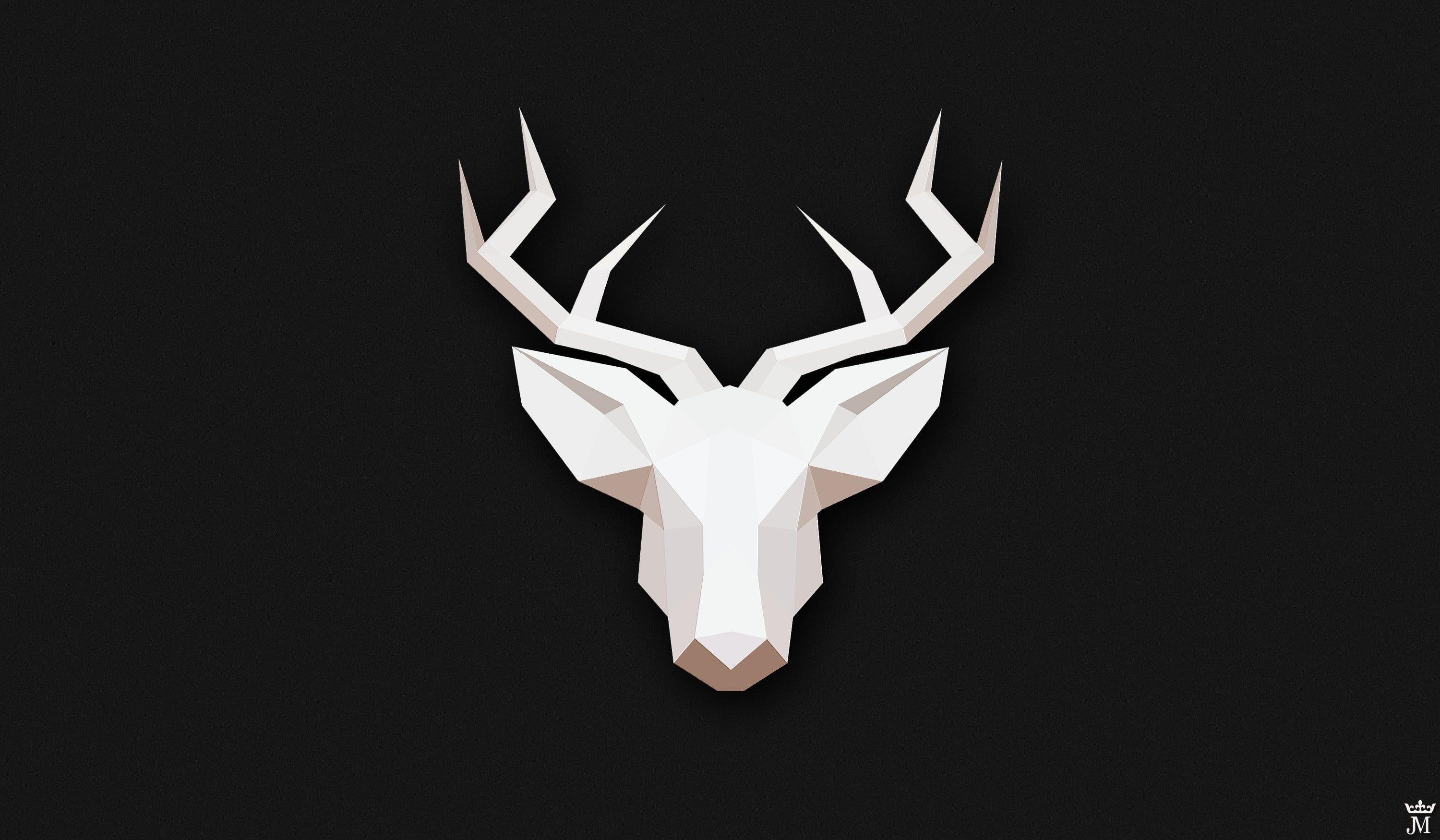 3000x1750 deer head illustration, brown deer vector illustration #deer #gray low poly #minimalism #animals K #wallpaper #hdwa. Deer vector, Vector illustration, Wallpaper