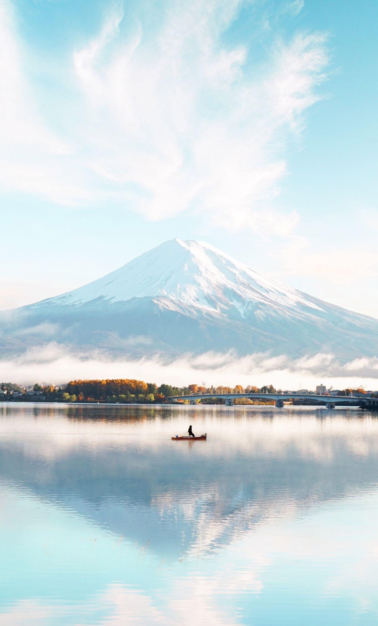 1280x2120 Download 1280x2120 wallpaper mount fuji, blue, bright day, lake, iphone 6 plus, 1280x2120 HD image, background, 17385