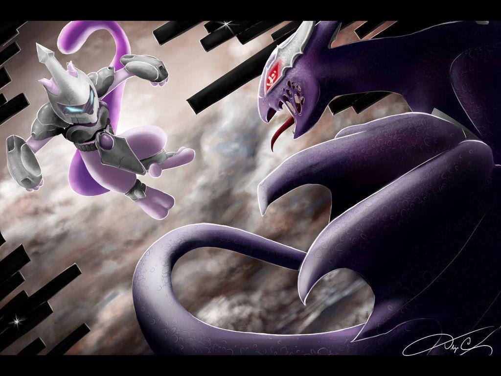 1024x768 Armored Mewtwo Wallpaper