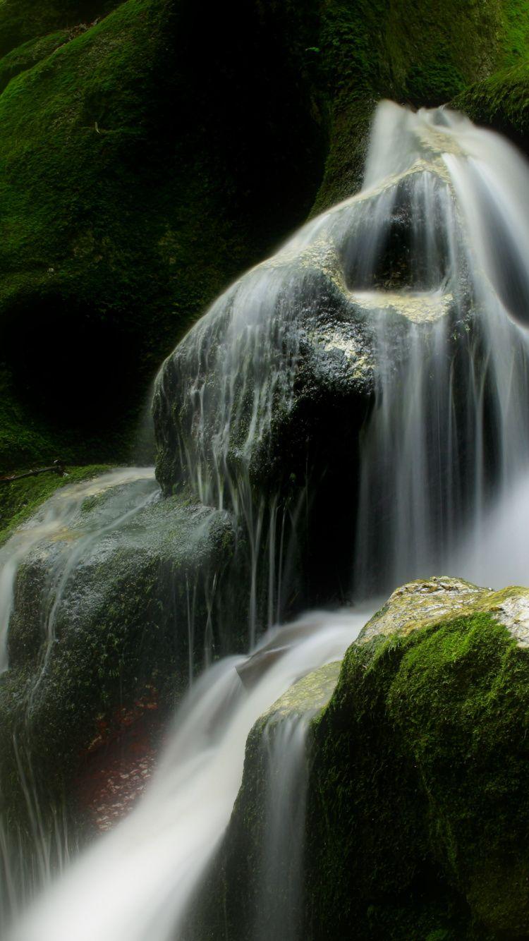 750x1334 Download Waterfall, mystical, water current, nature, rocks wallpaper, 750x iphone iPhone 8