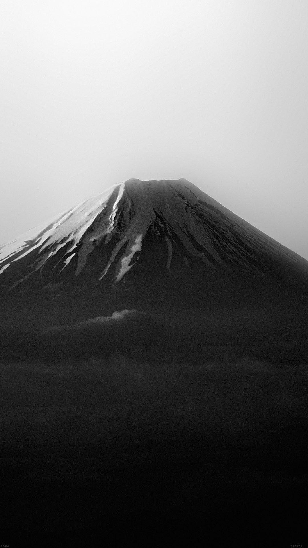 1080x1920 Black and white photo of Mt. Fuji