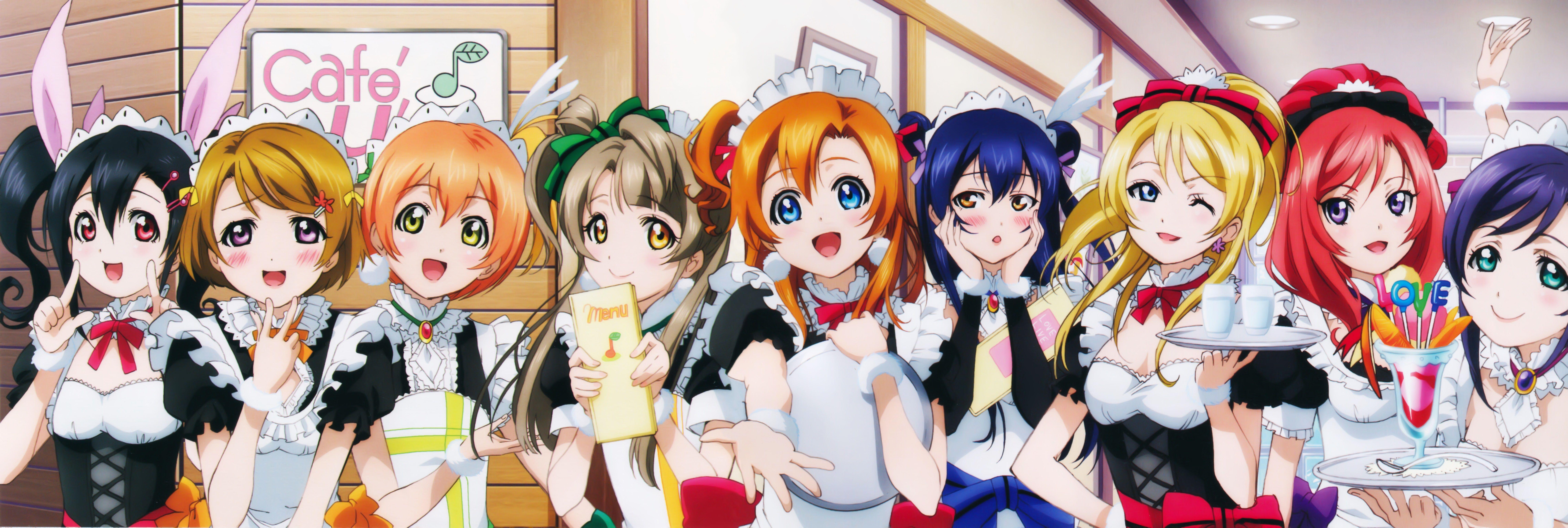 9115x3072 Download wallpaper from anime Love Live! with tags: Desktop
