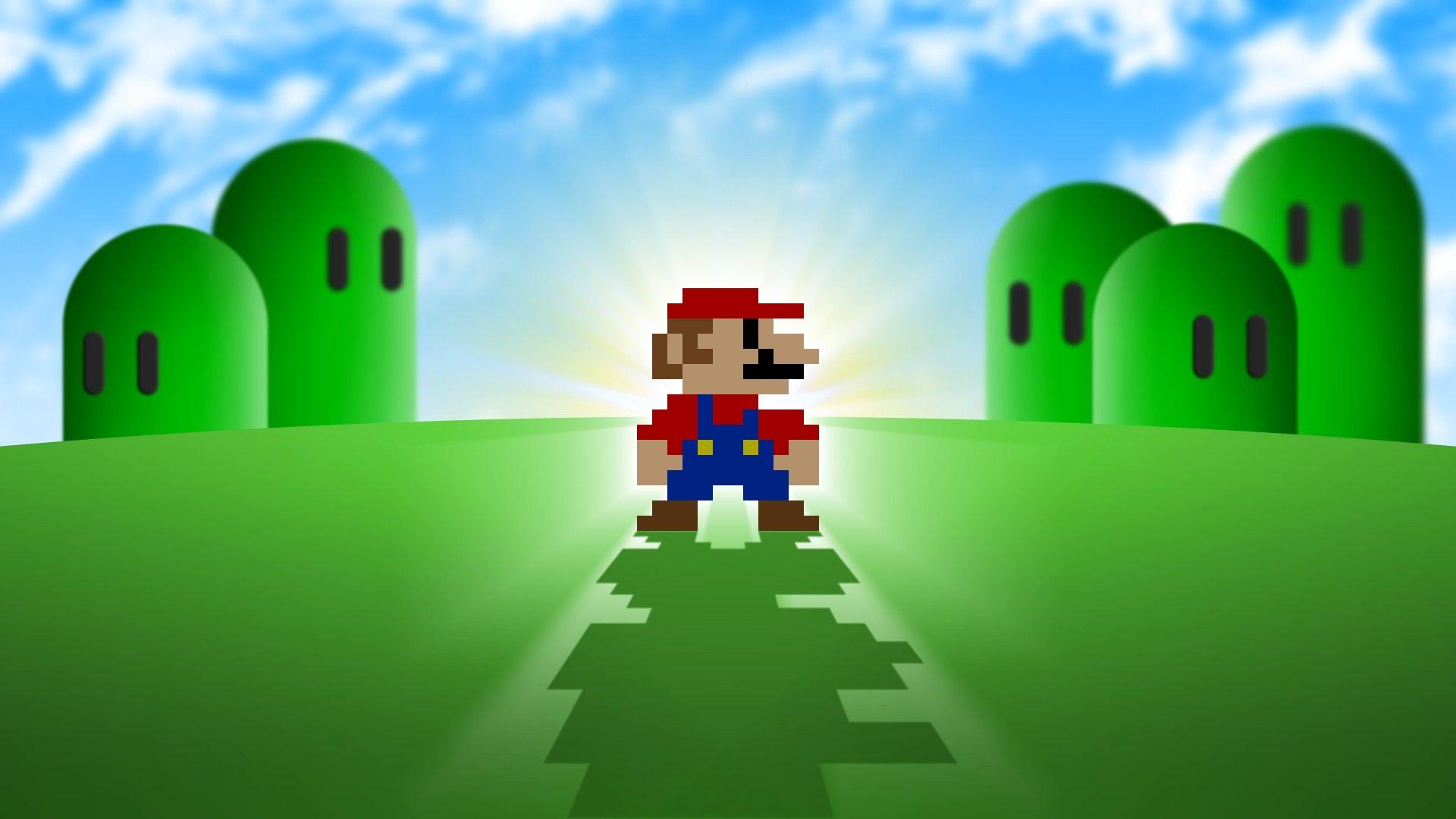 1920x1080 Super Mario Bros Pixelated Background