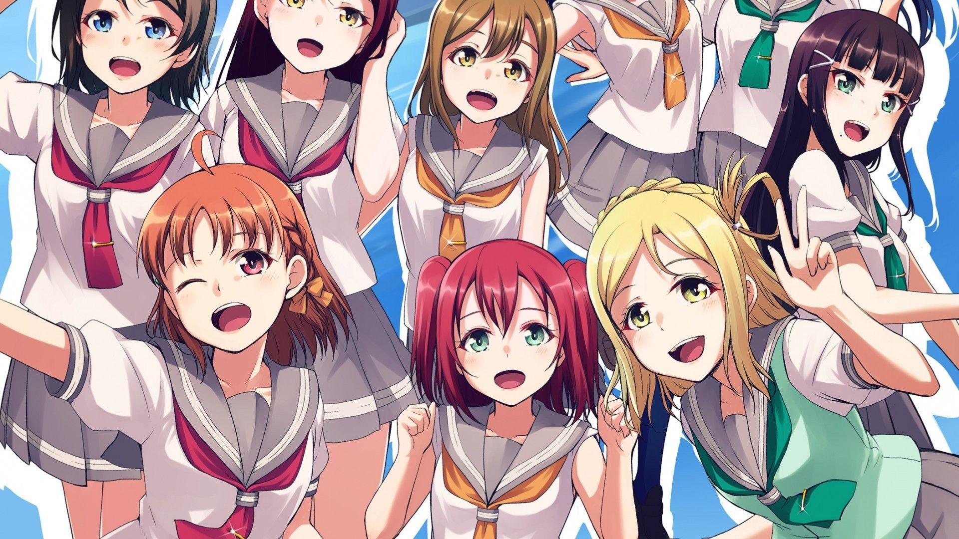 1920x1080 Download 1920x1080 Love Live Sunshine, Takami Chika, Kurosawa Ruby, Tsushima Yoshiko, Watanabe You Wallpaper for Widescreen