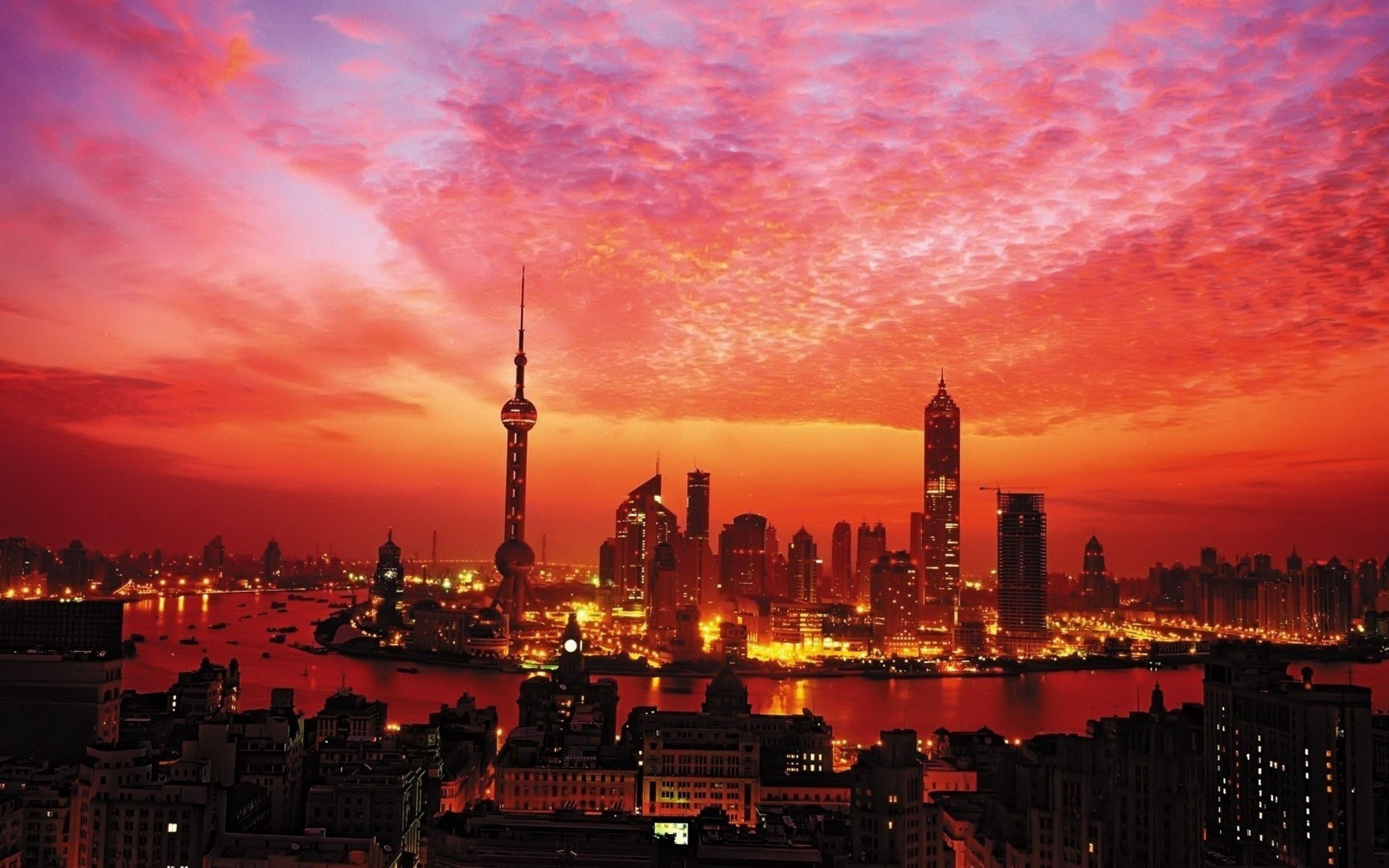 3840x2400 Shanghai City China 4K HD Wallpaper