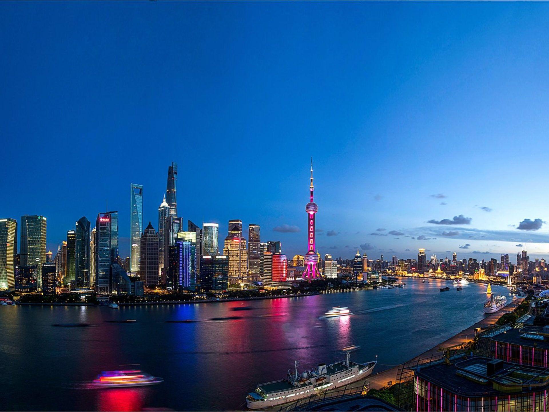 1920x1440 City In China Shanghai Twilight The Last Light Of The Day 4k Ultra HD Wallpaper For Desktop Laptop Tablet Mobile Phones And Tv 3840x2160 :