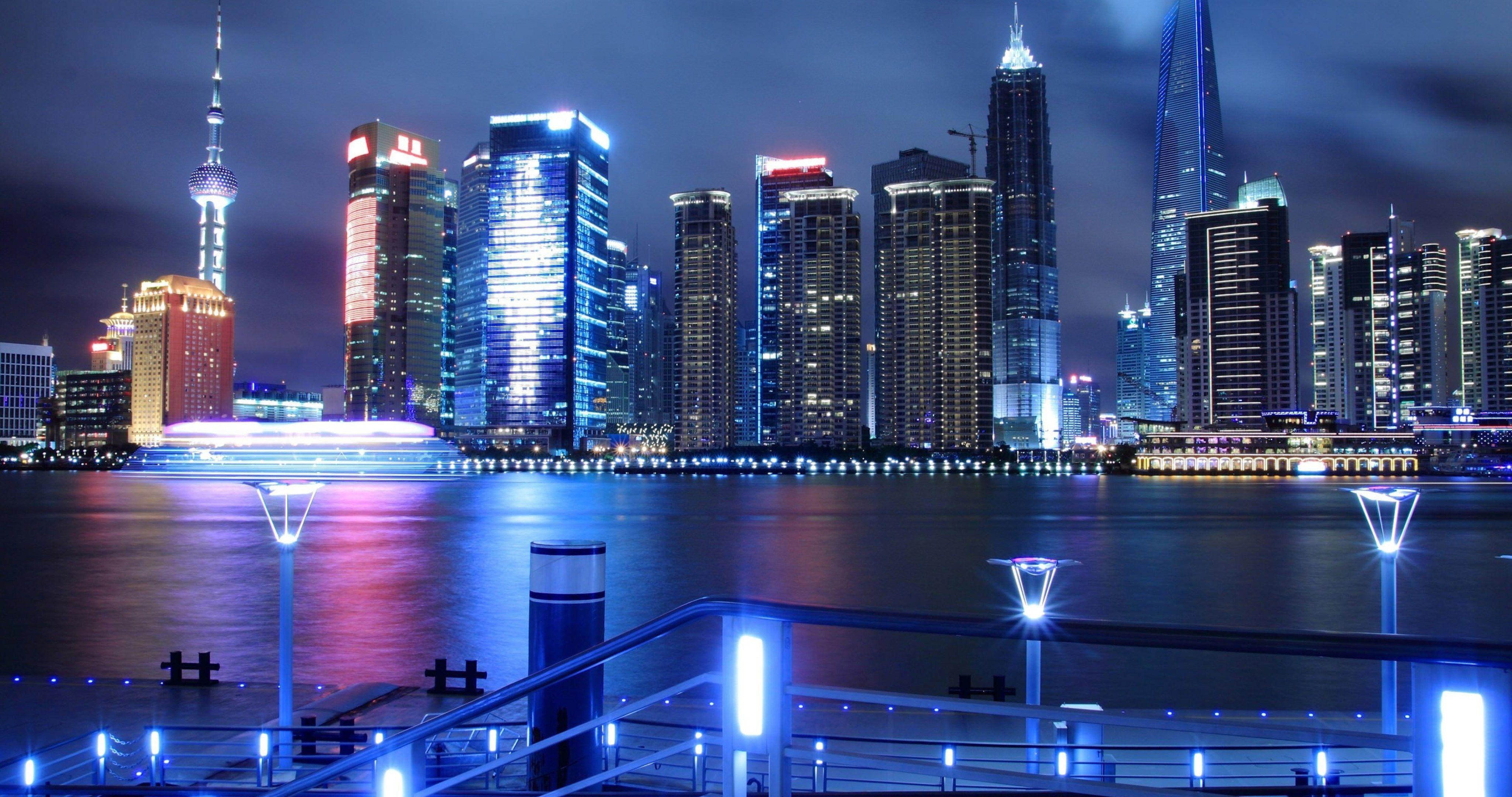 4096x2160 china shanghai city 4k ultra HD wallpaper. Shanghai city, Shanghai night, Skyscraper