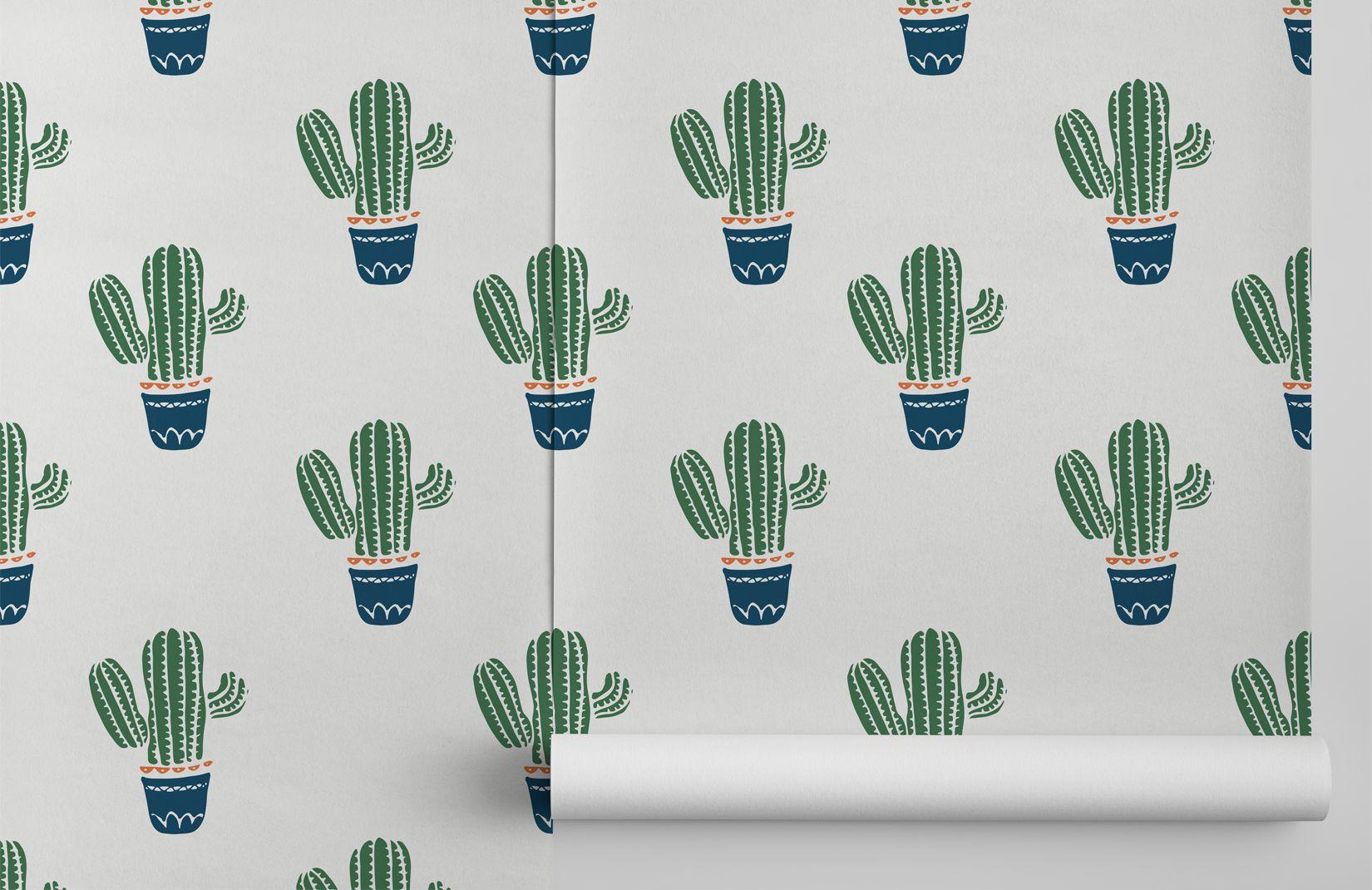 1650x1070 Kids Cactus Pattern Wallpaper