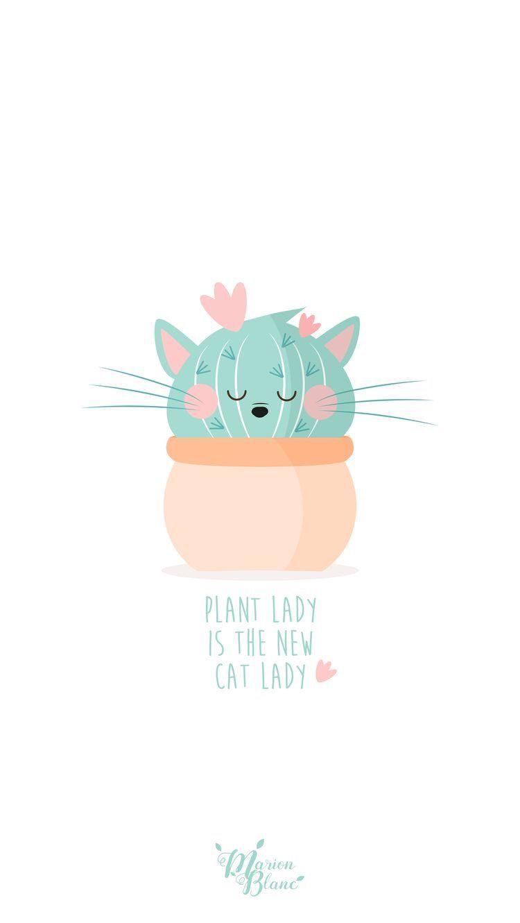 750x1330 Wallpaper. Kawaii wallpaper, Cactus illustration, Cute wallpaper