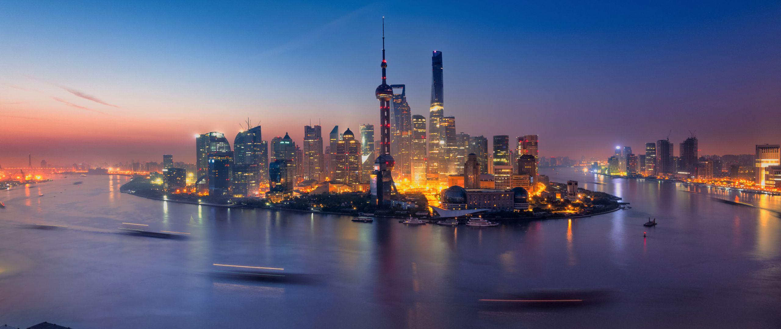2560x1080 Shanghai China Buildings Light 2560x1080 Resolution HD 4k Wallpaper, Image, Background, Photo and Picture