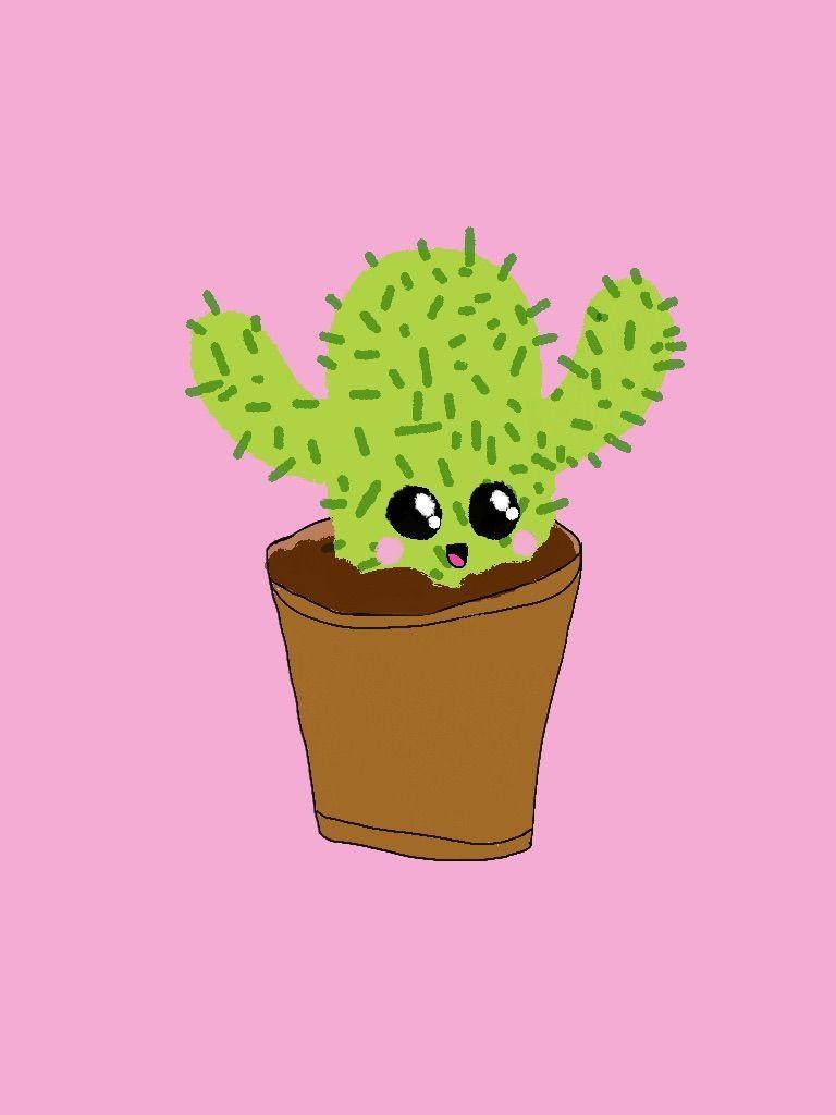 768x1024 Cute green kawaii cactus Ask for this picture at: carolynkawaiiwallpaper (for better quality). Kawaii, Kawaii wallpaper, Adorable