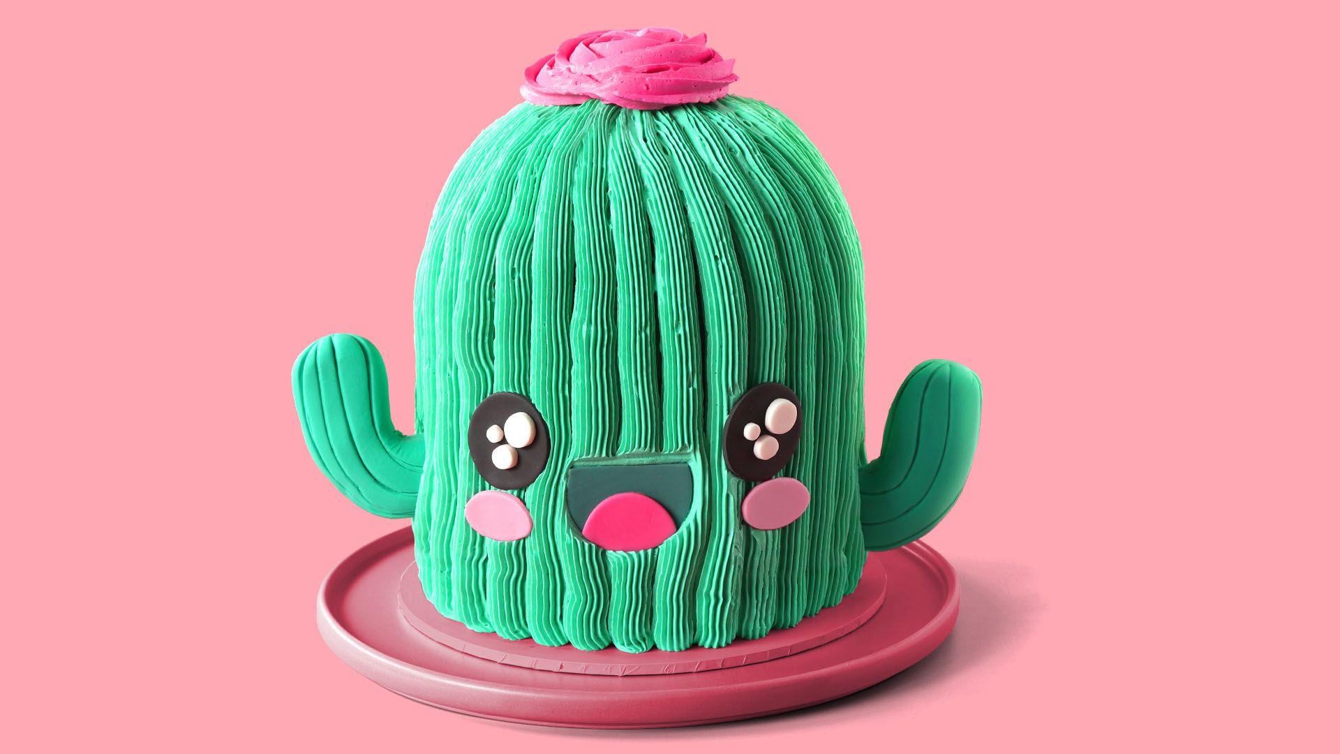1920x1080 Kawaii Cactus Cake