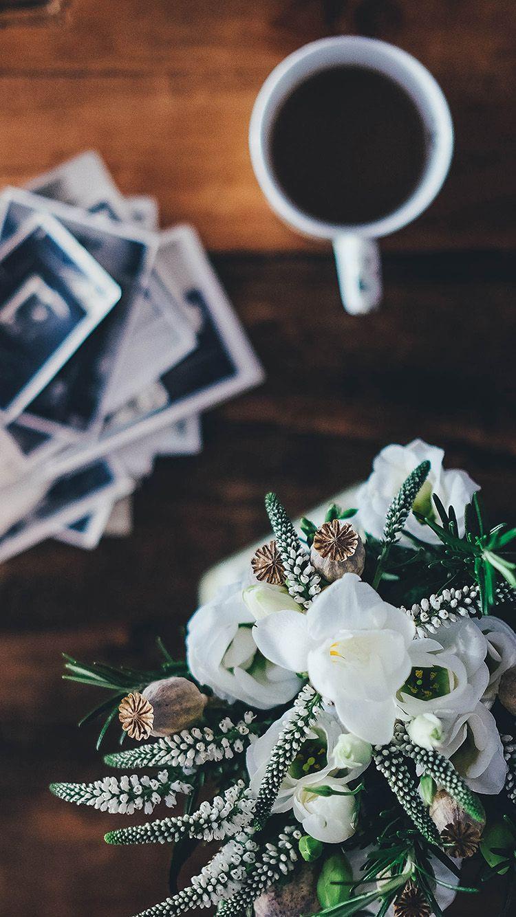 750x1334 Table Flower Coffee Life Bokeh