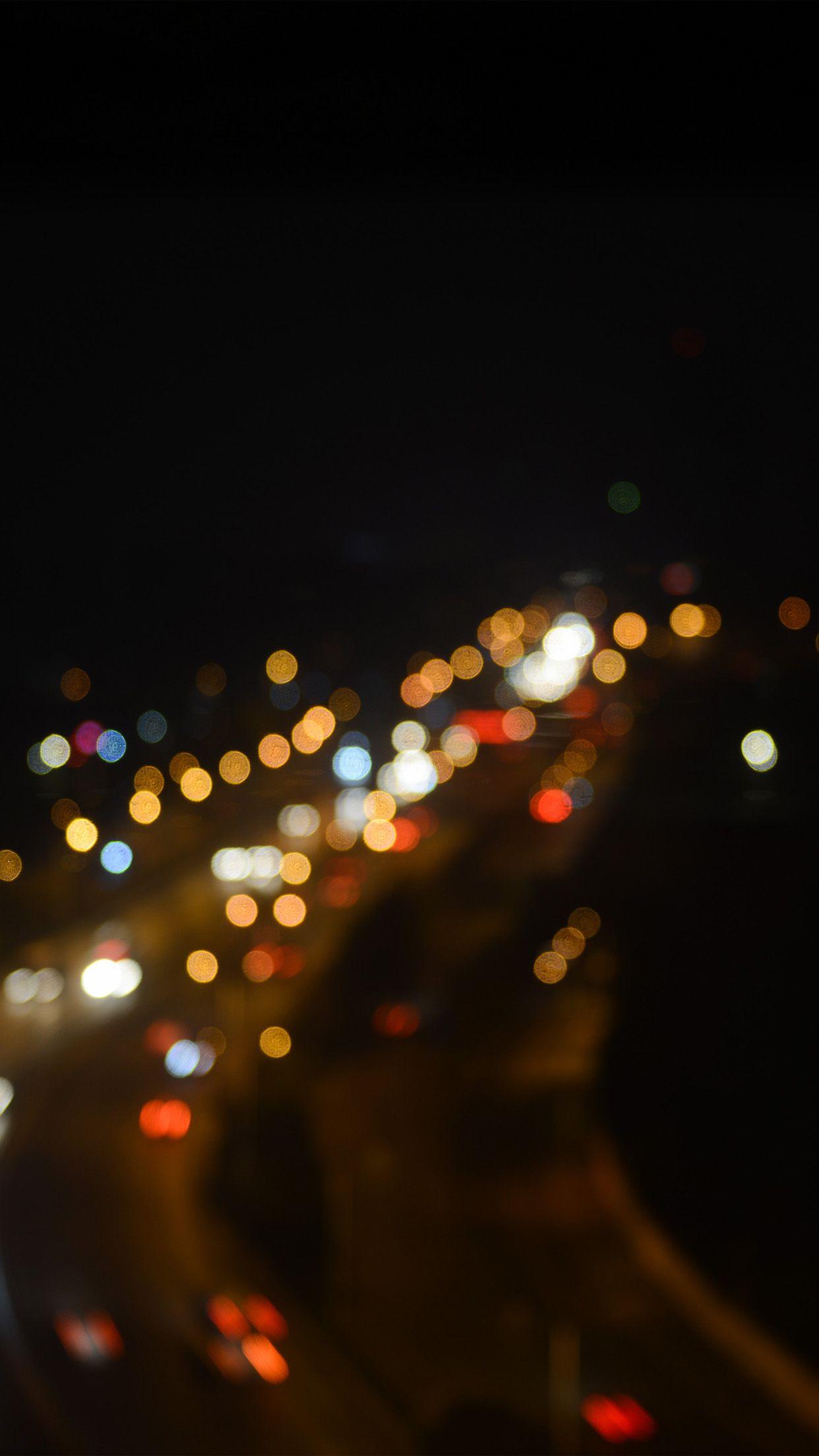 1242x2208 Night Bokeh Light Street Car Nature Wallpaper
