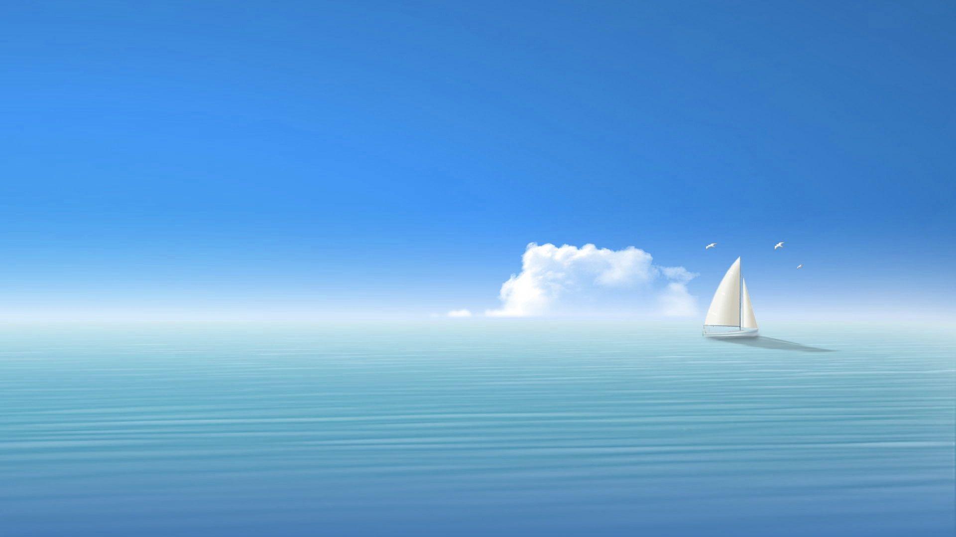 1920x1080 Download Wallpaper Blue Sea Ship Sky Full HD Hdtv Fhd Sky And Ship HD Wallpaper