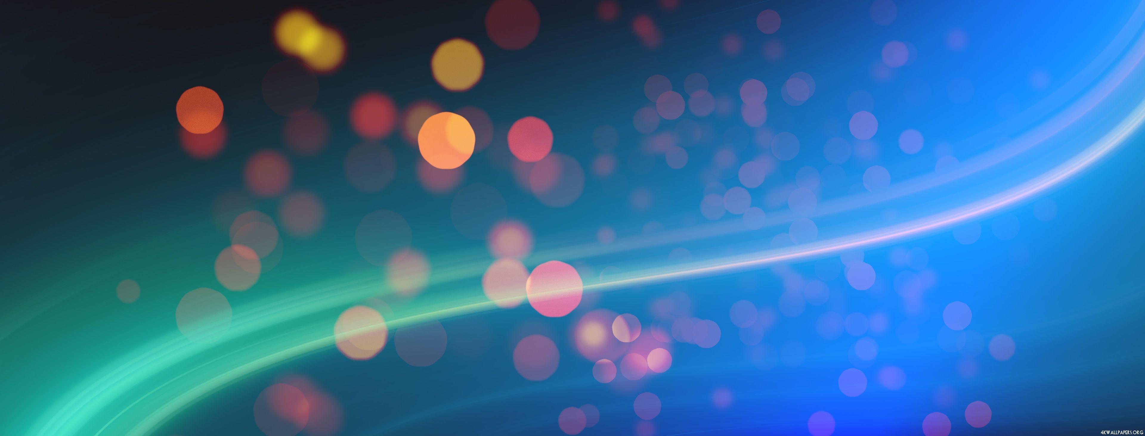 3840x1464 4K Colorful Bokeh Lights Wallpaper
