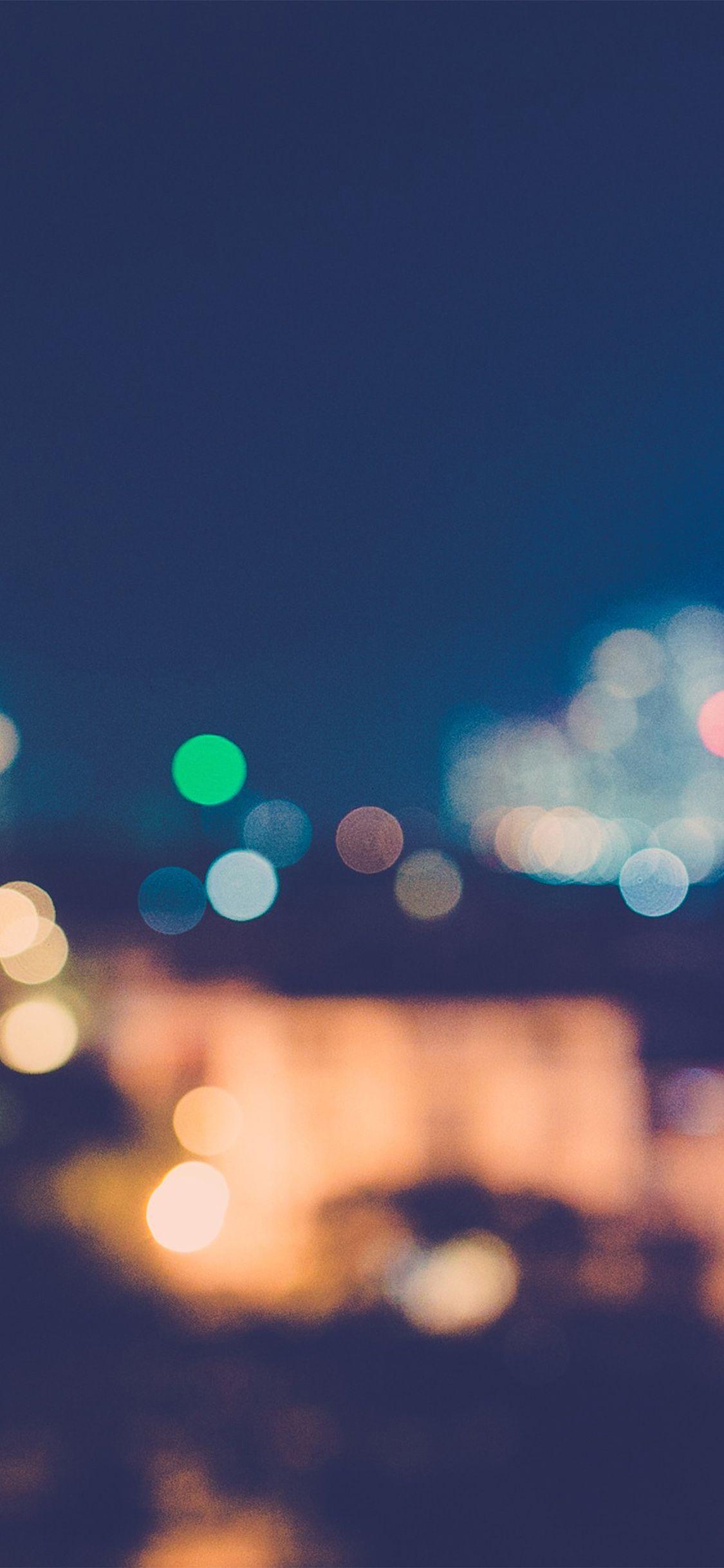 1125x2436 iPhone X wallpaper. city night bokeh blue romantic