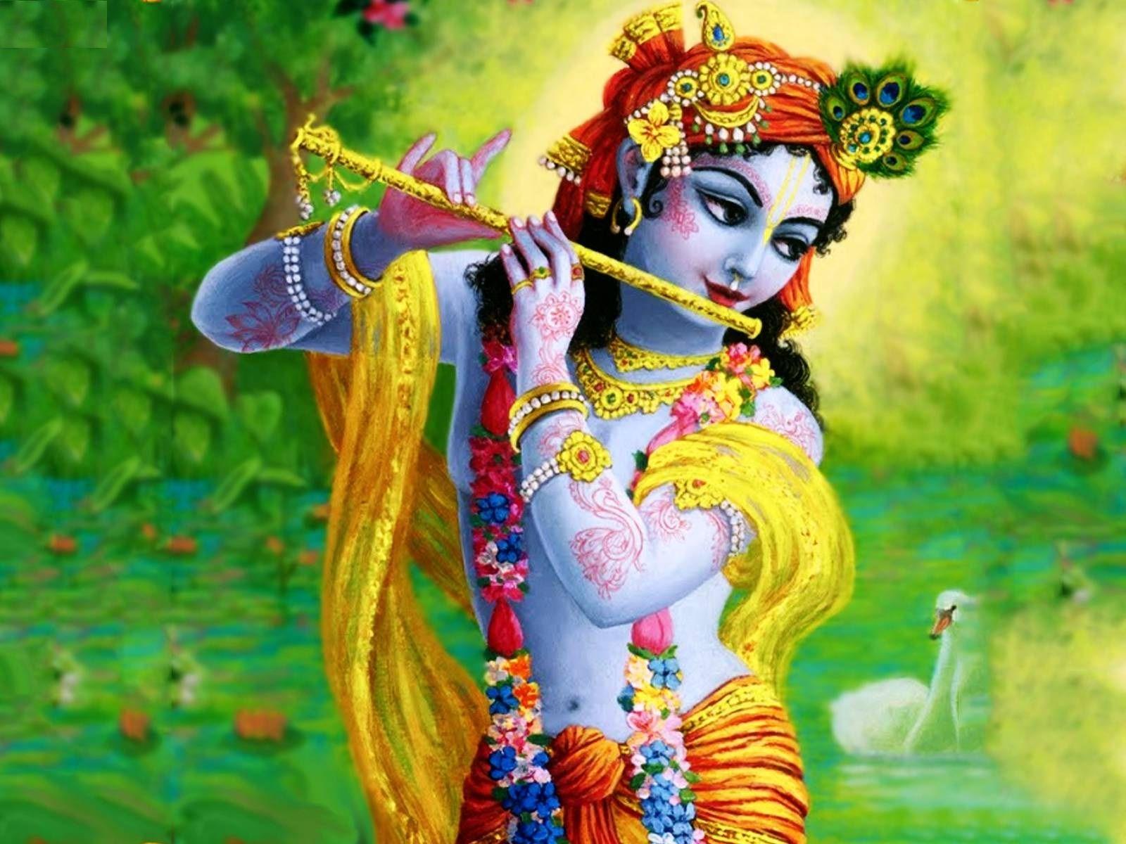 Krishna With Flute Wallpapers  Wallpaper Cave