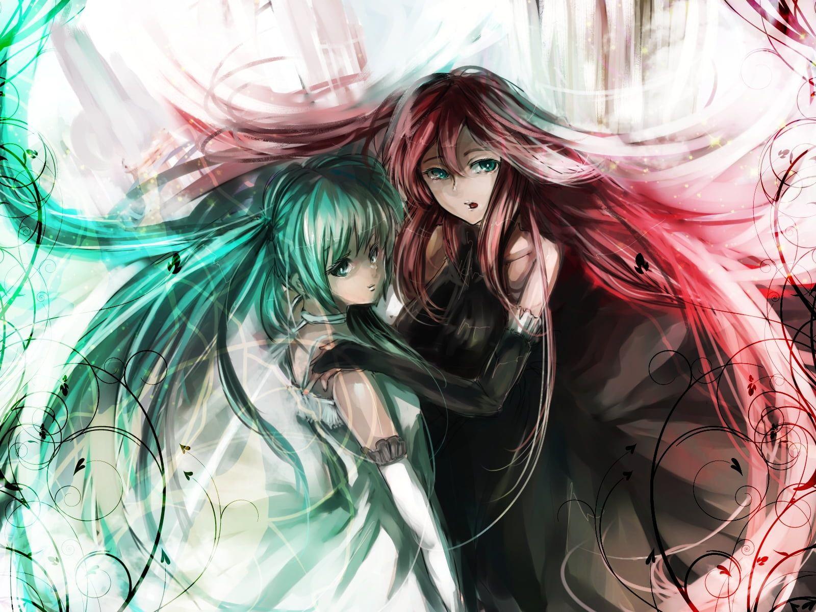 1600x1200 Hatsune miku and megurine luka illustration HD wallpaper. Wallpaper