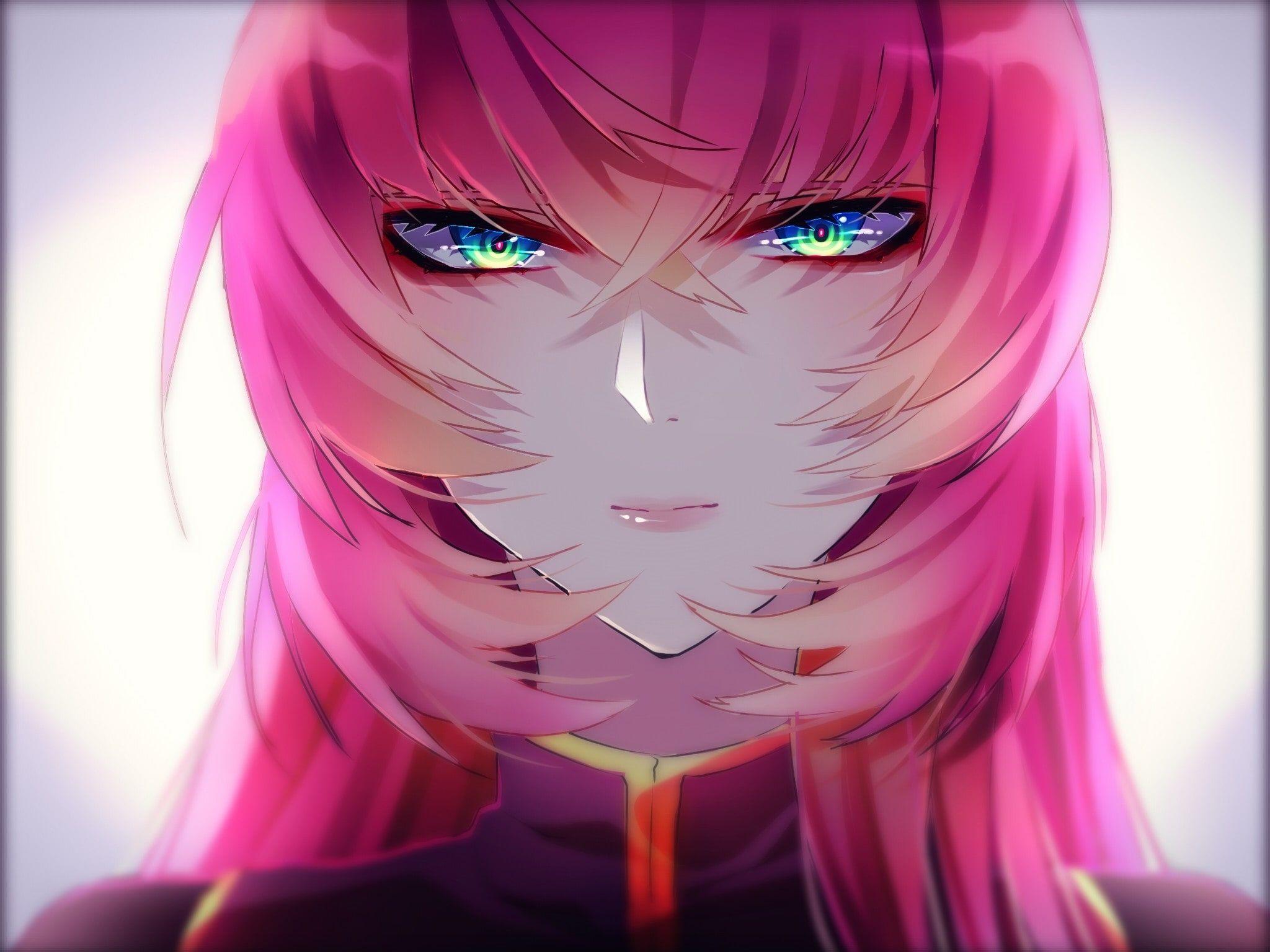 2048x1536 Megurine Luka Vocaloid Face Portrait Pink Hair Wallpaper
