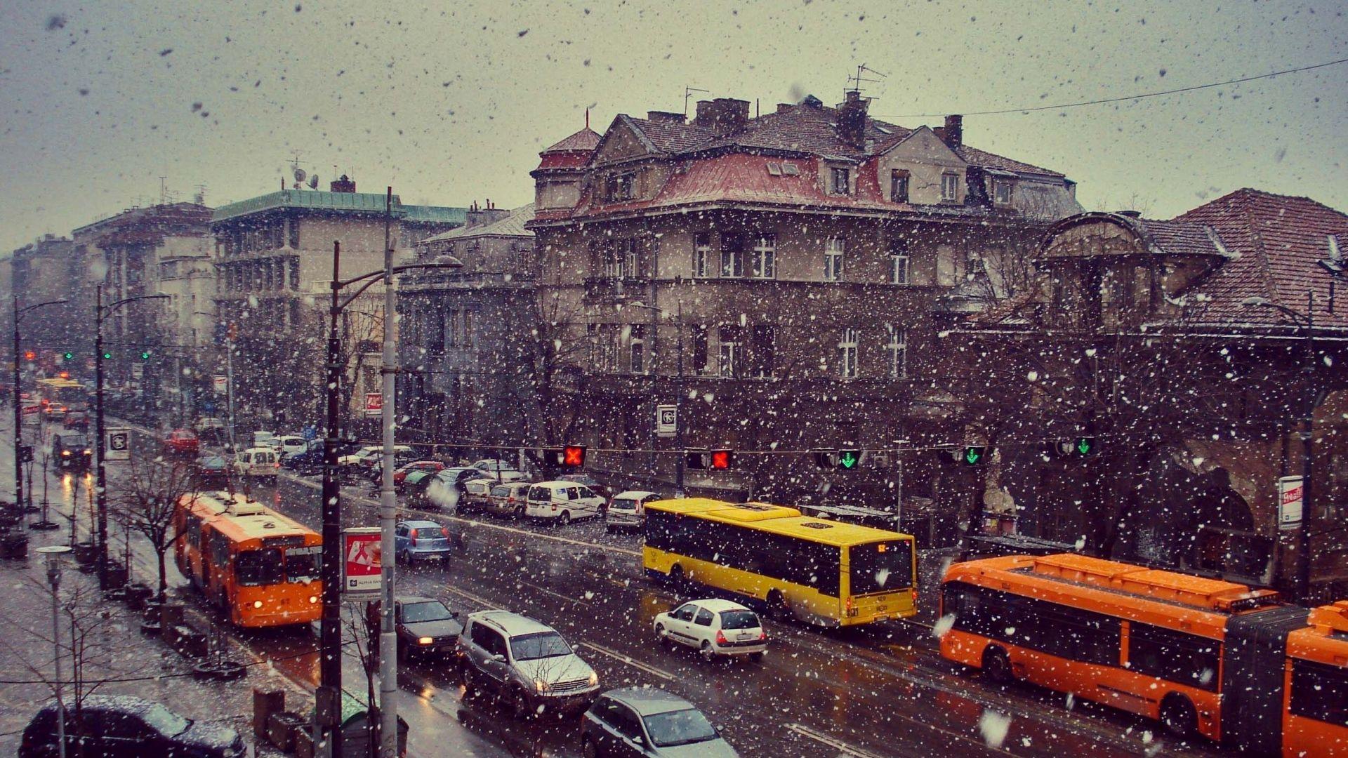 1920x1080 Download Wallpaper 1920x1080 city, transport, sky, snow Full HD 1080p HD Background