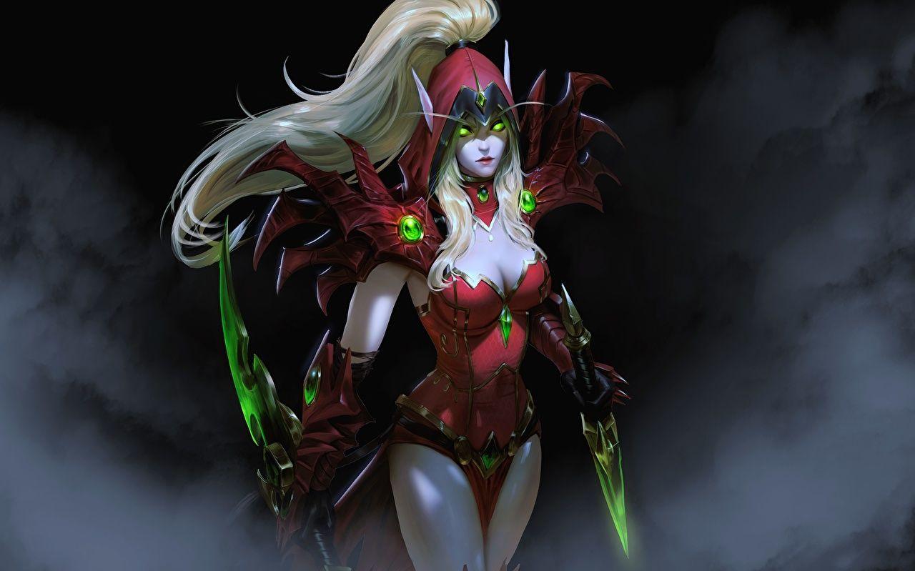 1280x799 Photo WoW Blonde girl Warriors Assassin Dagger Blood Elf Rogue
