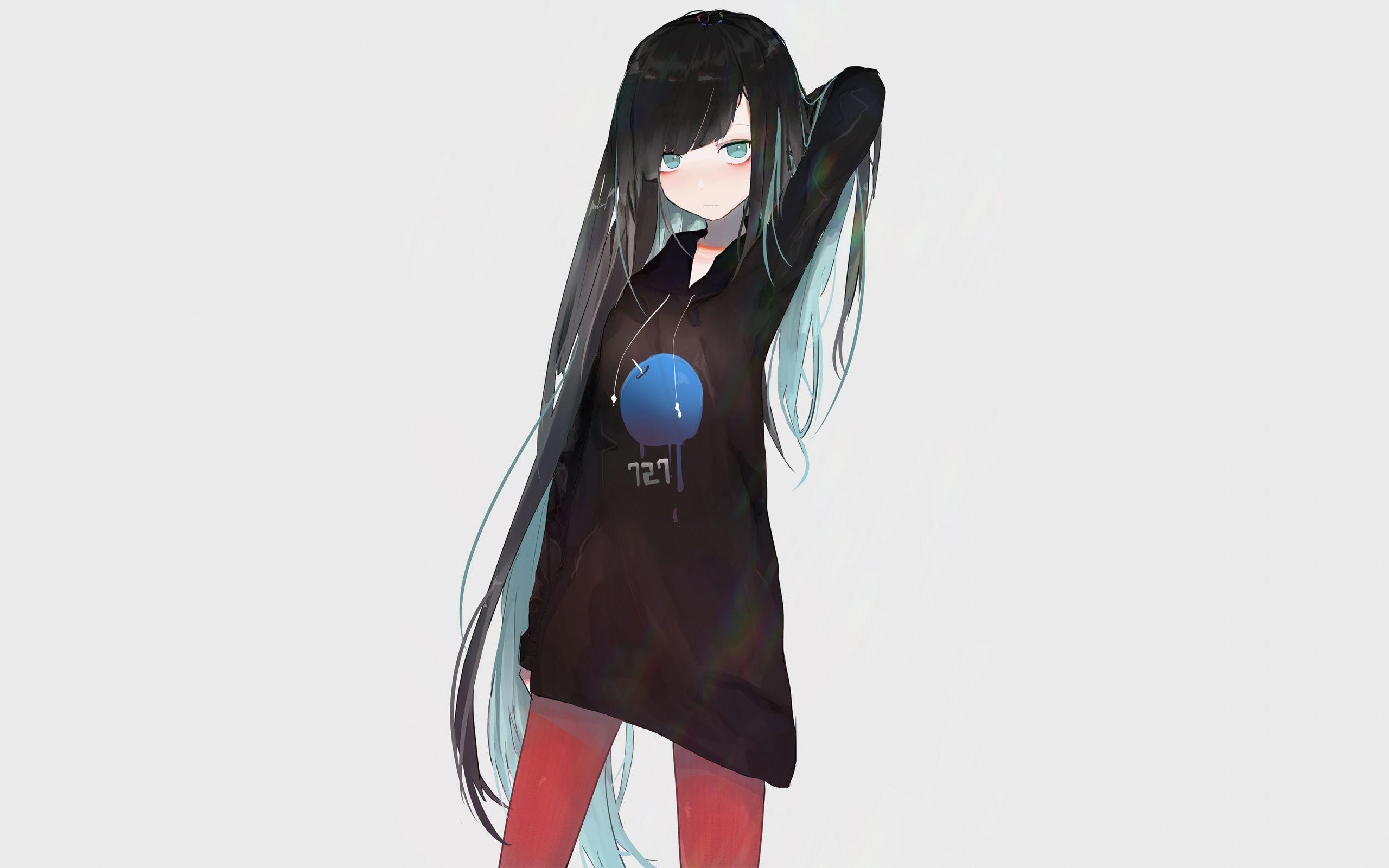 2560x1600 Download Simple art, minimal, anime girl wallpaper, 2560x Dual Wide, Widescreen 16: Widescreen