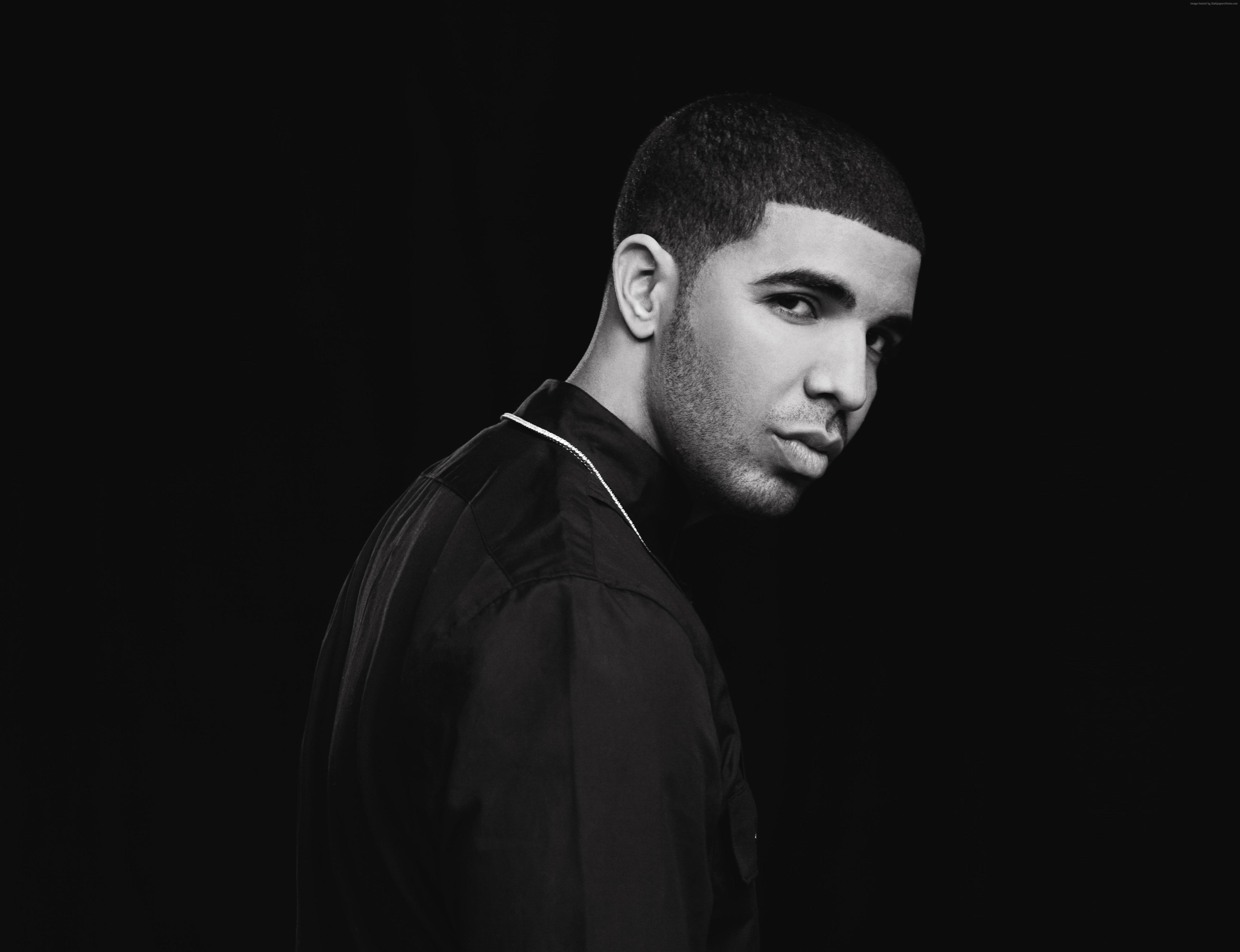 6000x4609 Grayscale photo of Drake HD wallpaper