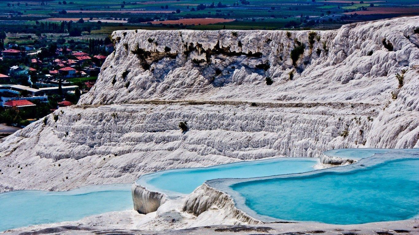 1366x768 Turkey Natural Pamukkale Wallpaper