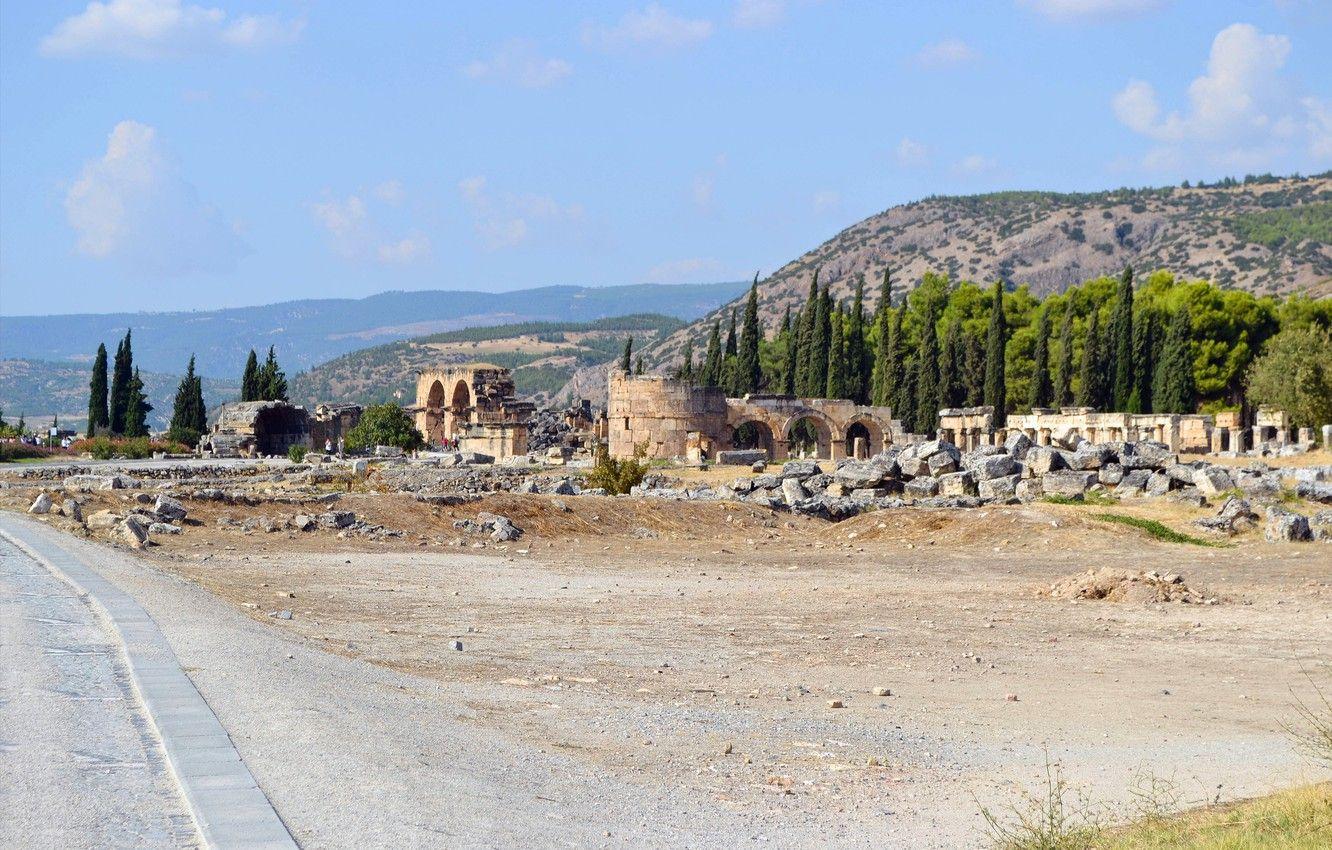 1332x850 Wallpaper the ruins, Turkey, Ph. D.M., Hierapolis, Pamukkale image for desktop, section пейзажи