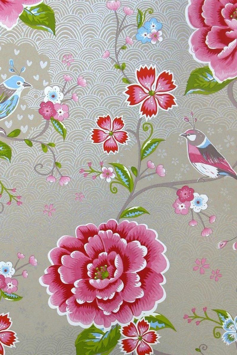 800x1200 Birds in Paradise wallpaper khaki. Pip Studio the Official website