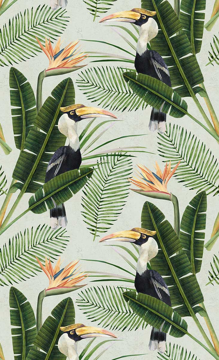 732x1200 Birds Of Paradise Wallpaper Mindthegap Green Orange Black The Gap Birds Of Paradise