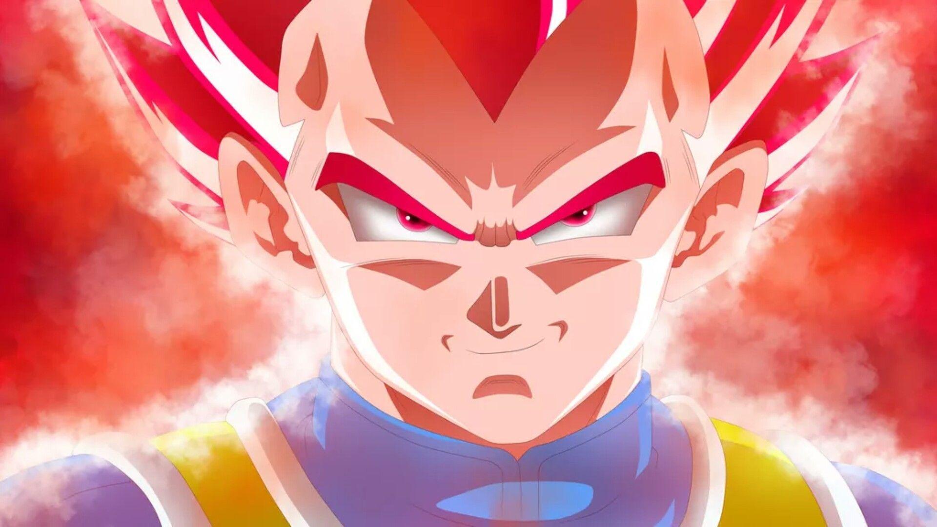 1920x1080 Fan art of Vegeta in SSG(red). Dragon ball super wallpaper, Anime, Dragon ball
